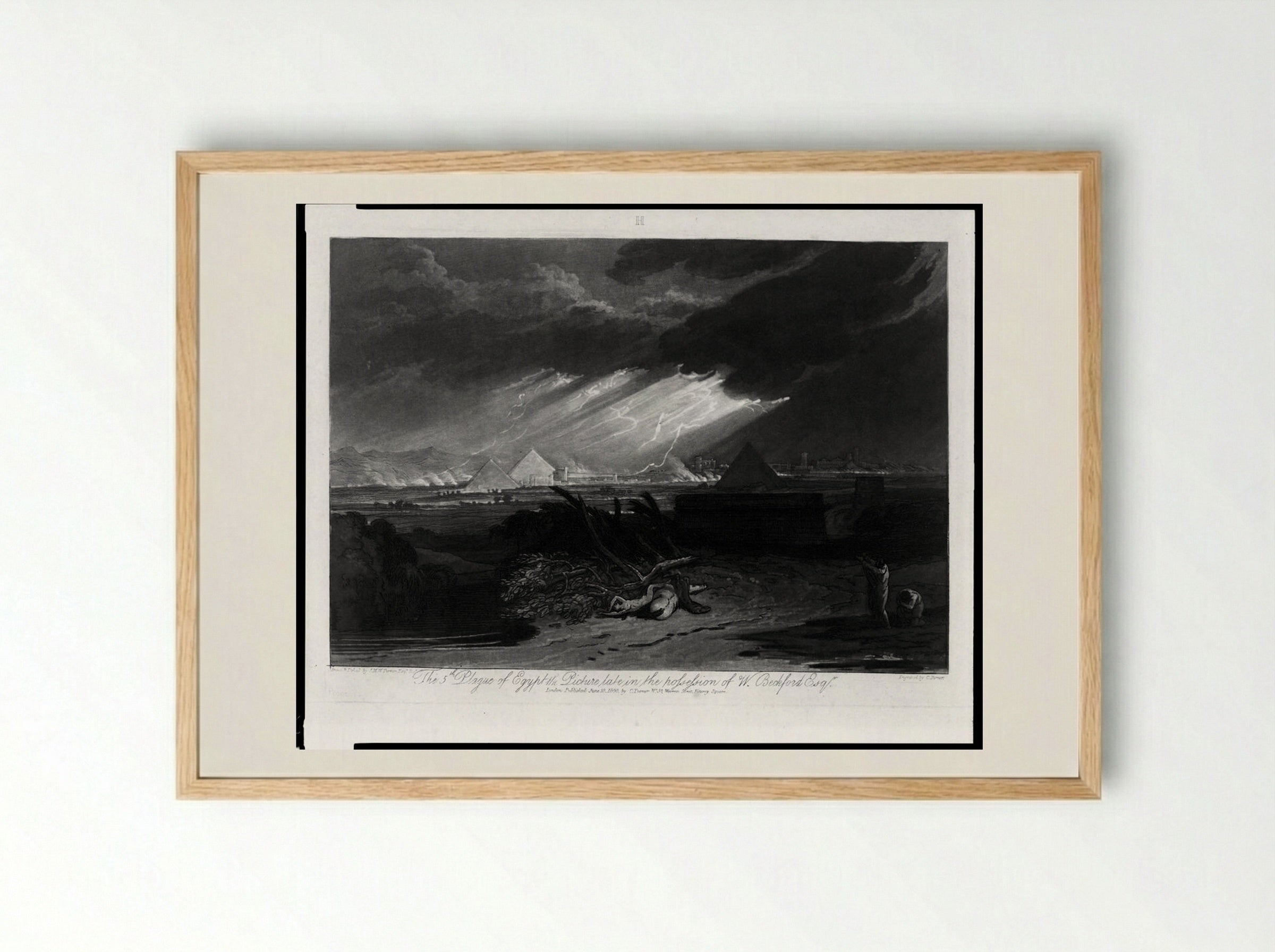 The Fifth Plague of Egypt - Charles Turner - Framed Print Wood