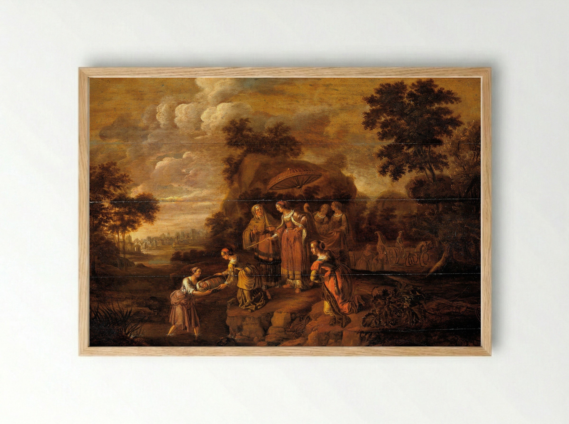 The Finding of Moses - Guilliam du Gardijn - Framed Print Wood