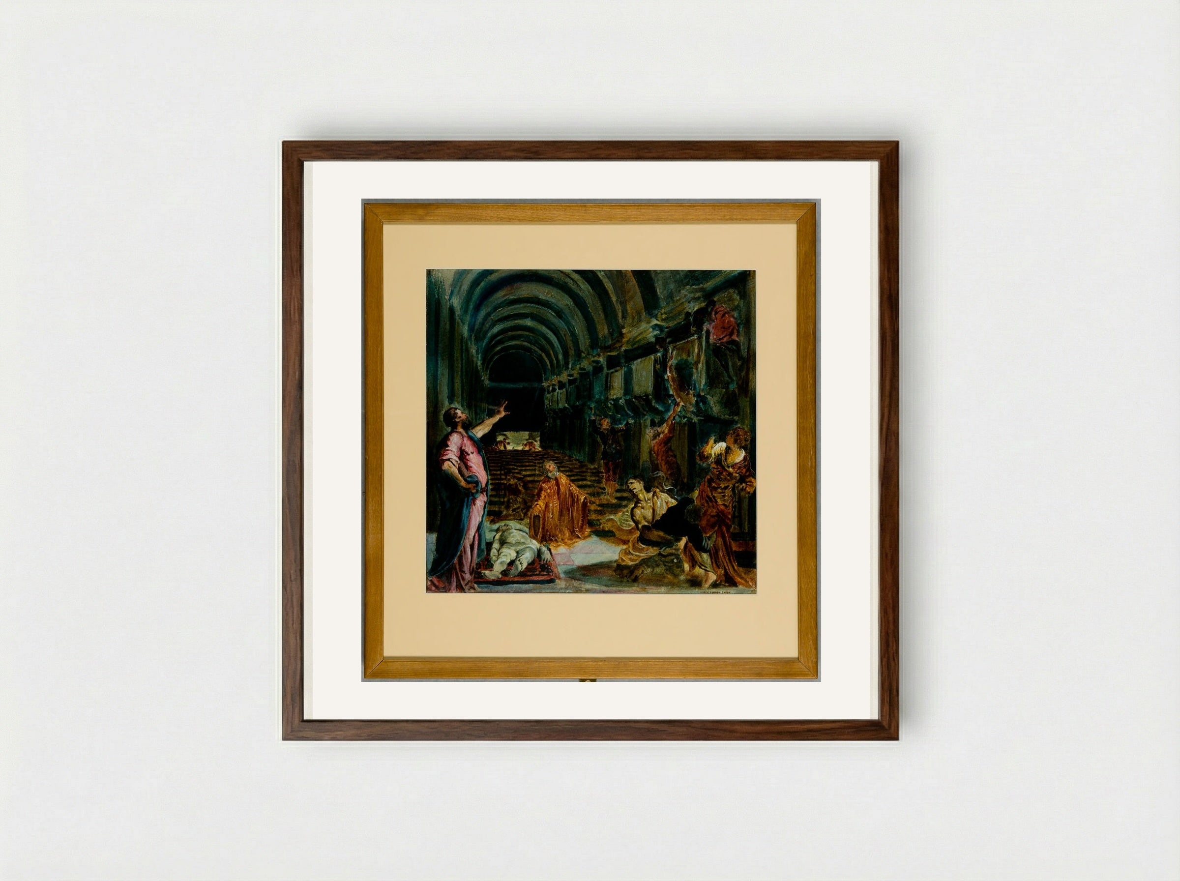 The Finding of the Body of Saint Mark - Joseph Lindon Smith - Framed Print Dark Wood