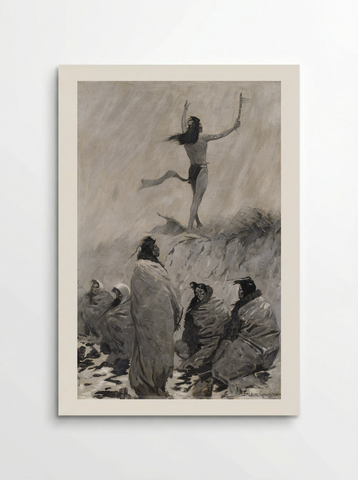 The Fire Eater Raised His Arms to the Thunder Bird - Frederic Remington - Poster