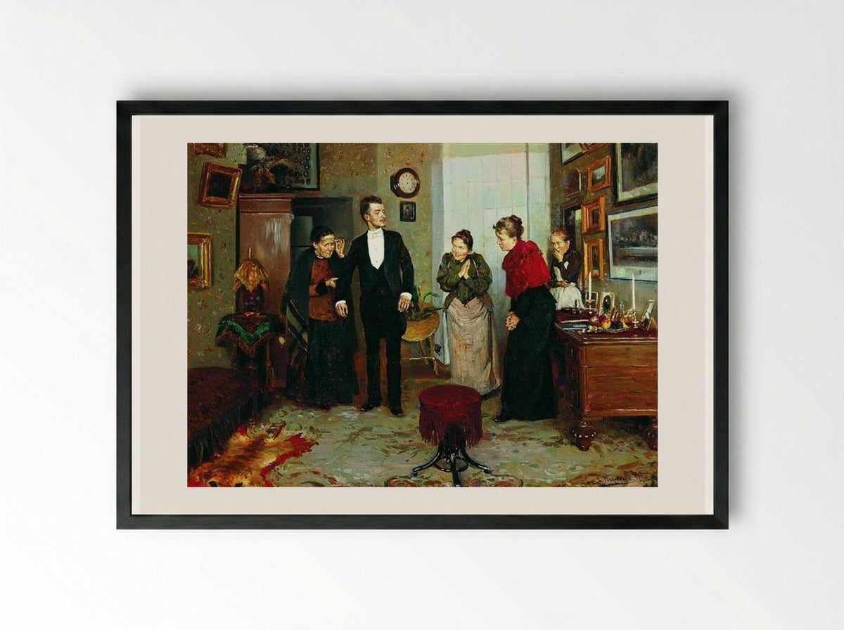 The First Coat - Vladimir Makovsky - Framed Print Black