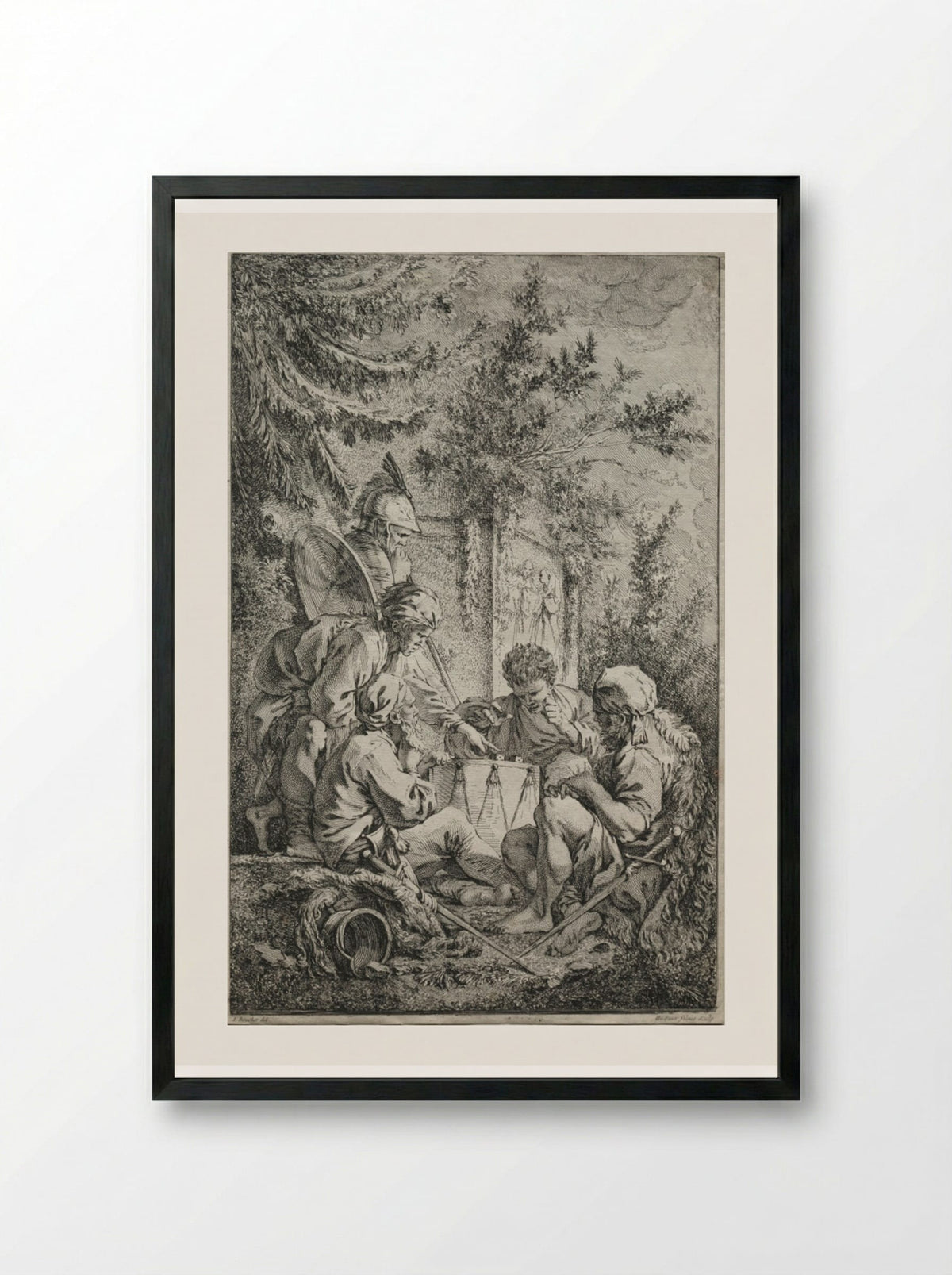The First Guard - Gabriel Huquier - Framed Print Black