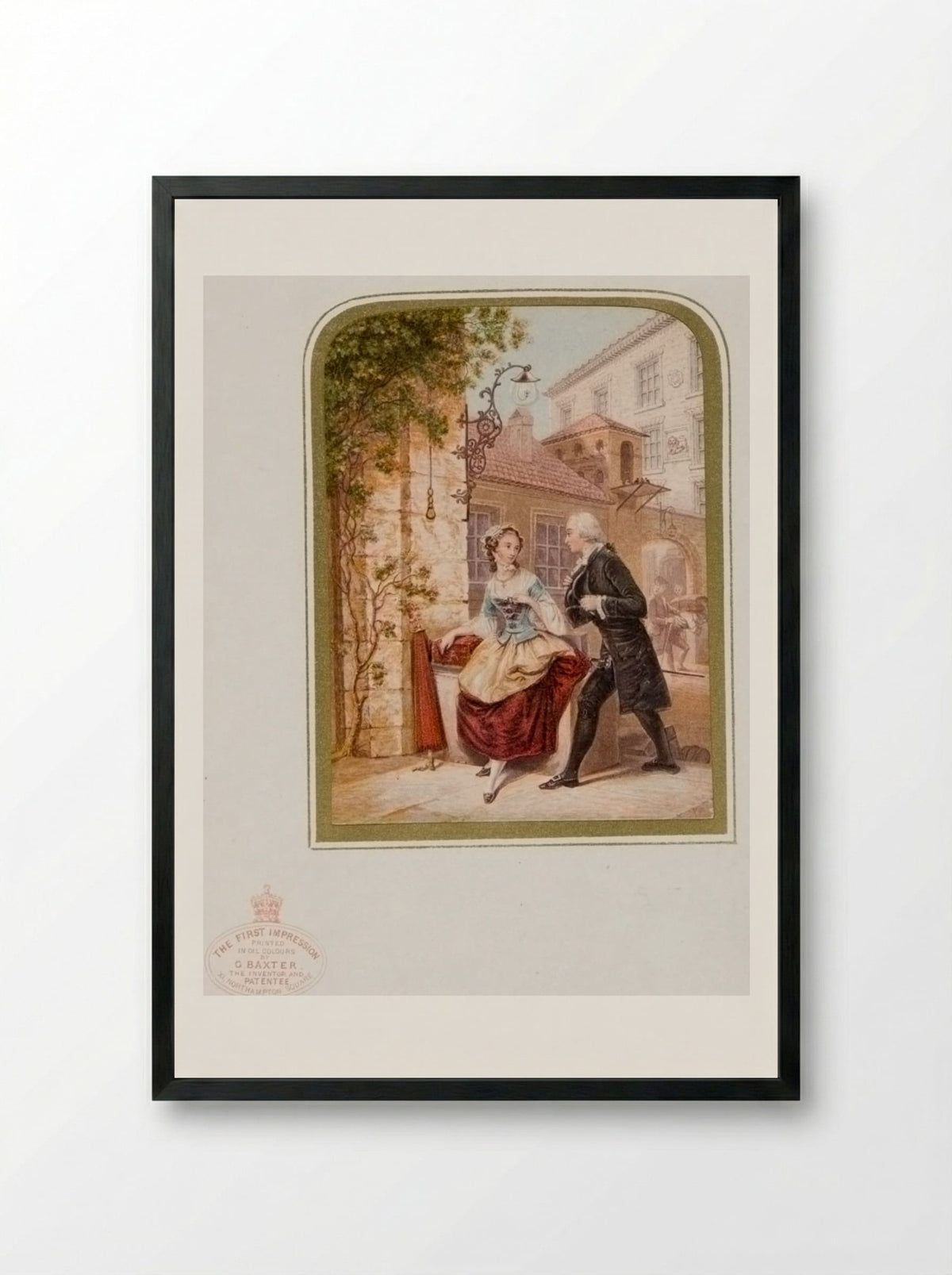 The First Impression - George Baxter - Framed Print Black