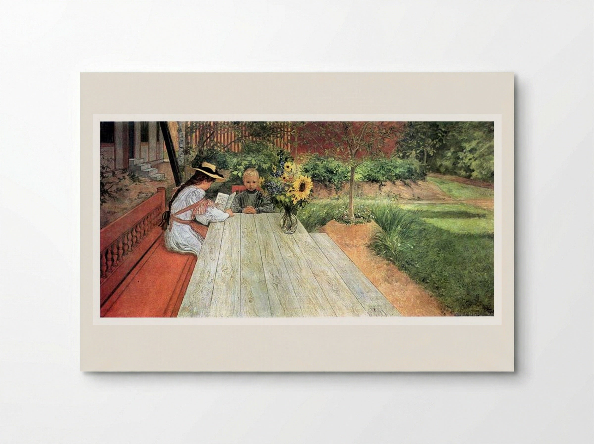 The First Lesson - Carl Larsson - Poster