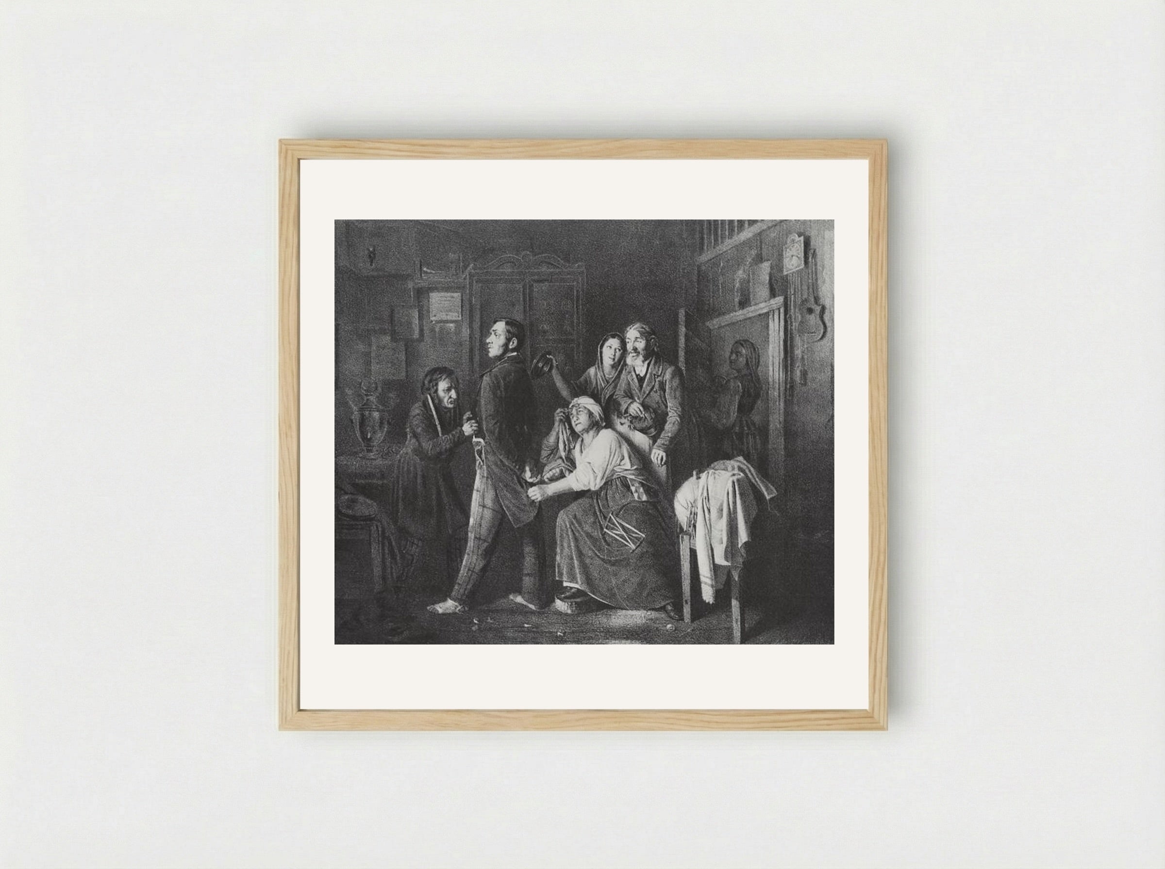 The First Rank. Son of a Sacristan, Promoted to Collegiate Registrar - Vasily Perov - Framed Print Wood