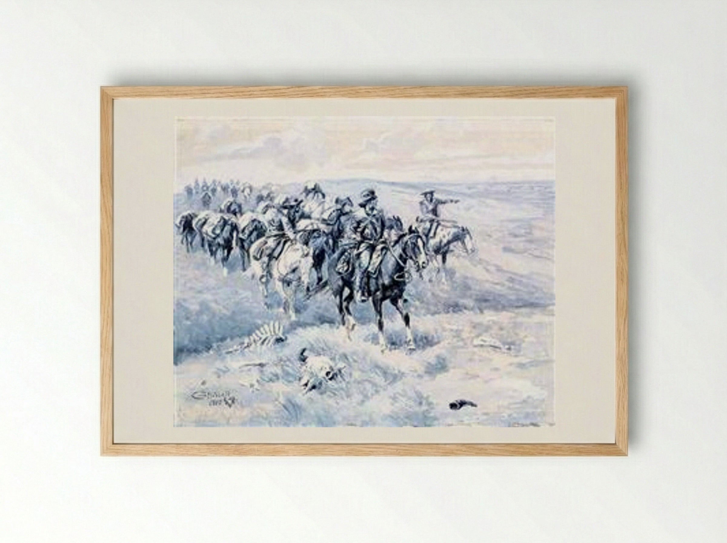 The First Trappers - Charles M. Russell - Framed Print Wood