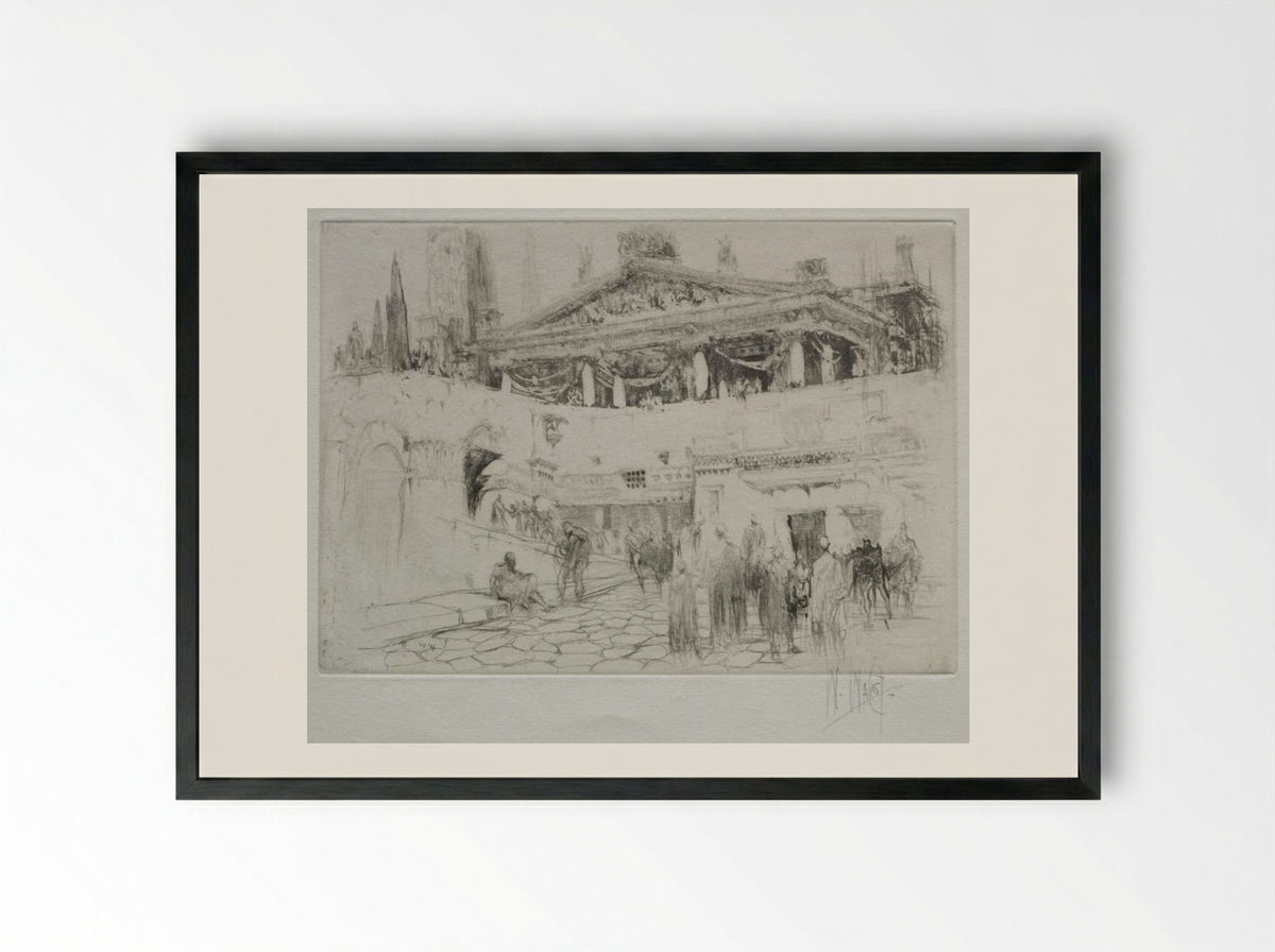 The First Wooden Temple of Jupiter - William Walcot - Framed Print Black