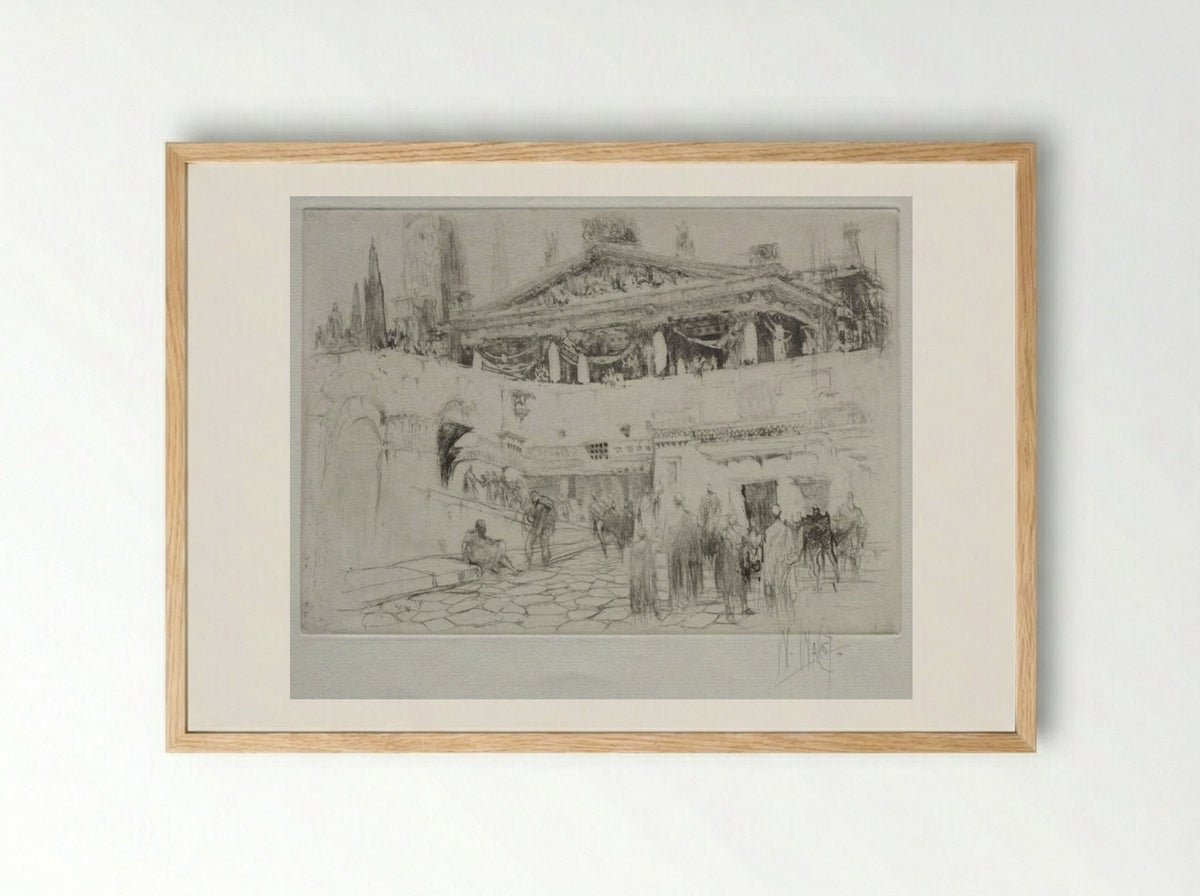 The First Wooden Temple of Jupiter - William Walcot - Framed Print Wood