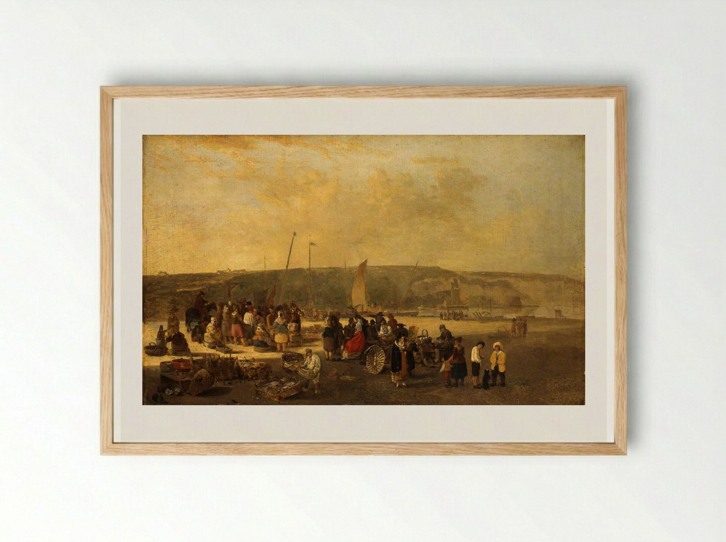 The Fish Market, Boulogne, France - John Crome - Framed Print Wood