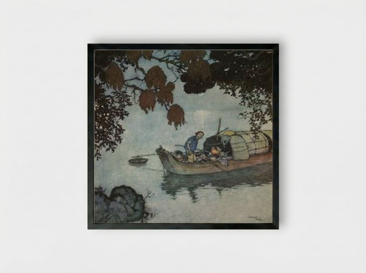The Fisherman (from The Nightingale) - Edmund Dulac - Framed Print Black