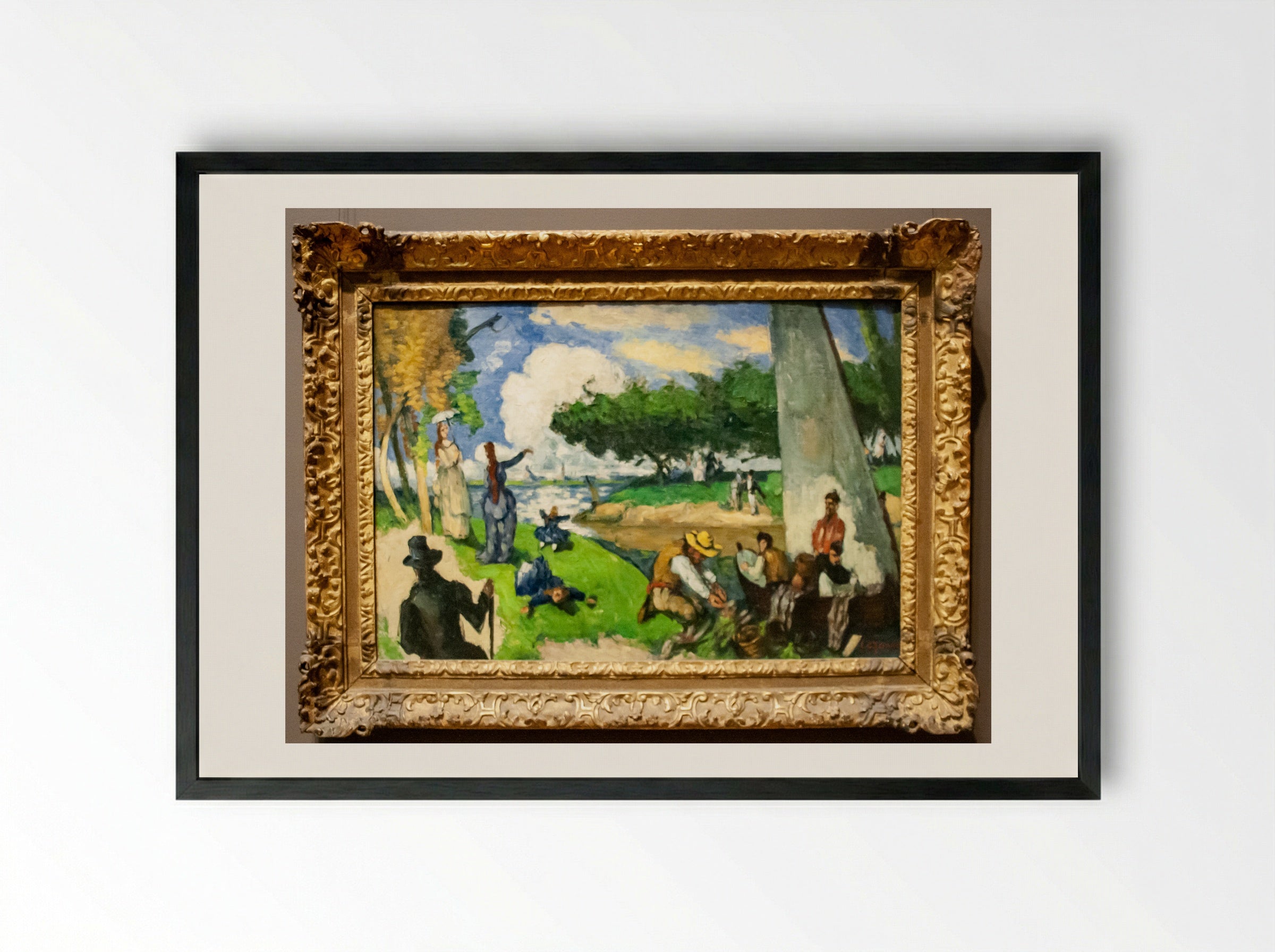 The Fishermen (Fantastic Scene) - Paul Cézanne - Framed Print Black