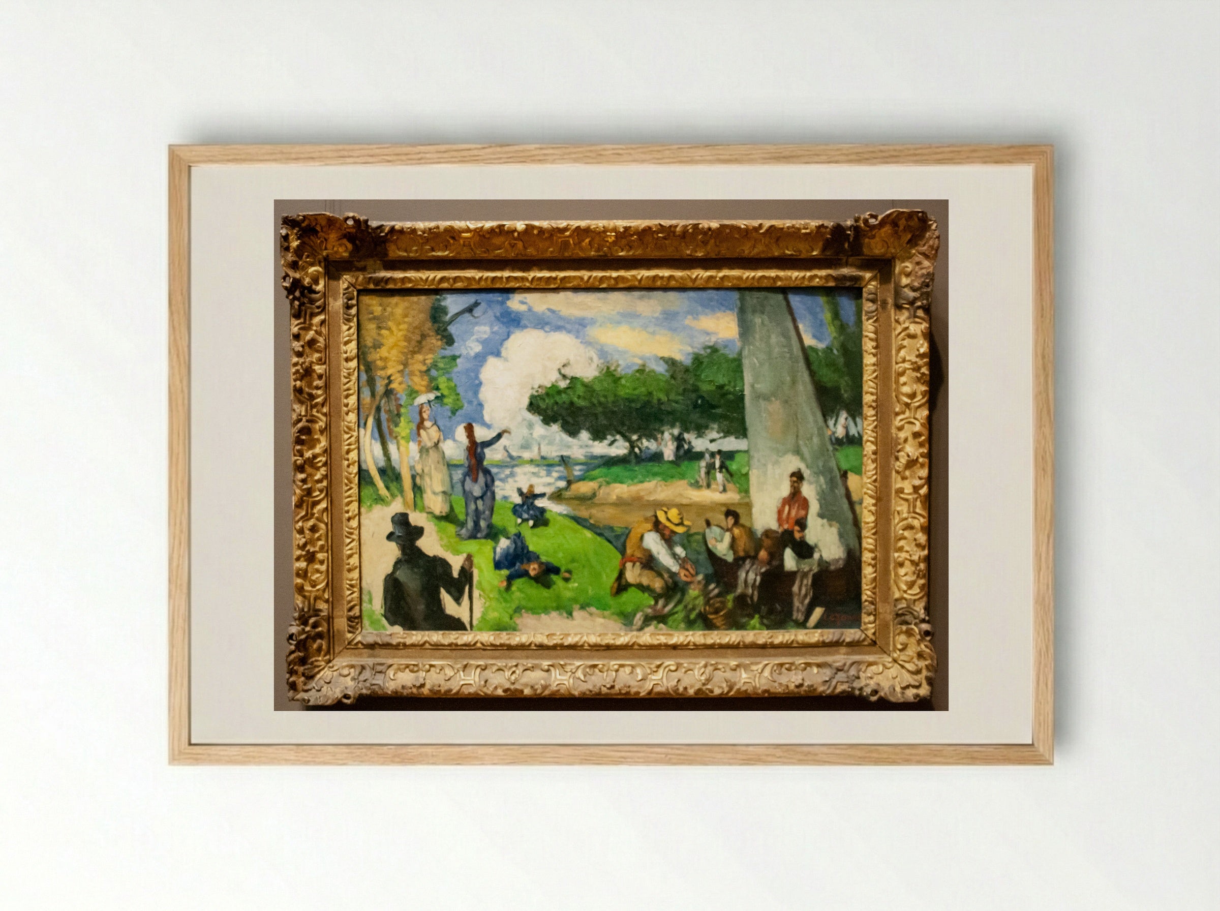 The Fishermen (Fantastic Scene) - Paul Cézanne - Framed Print Wood