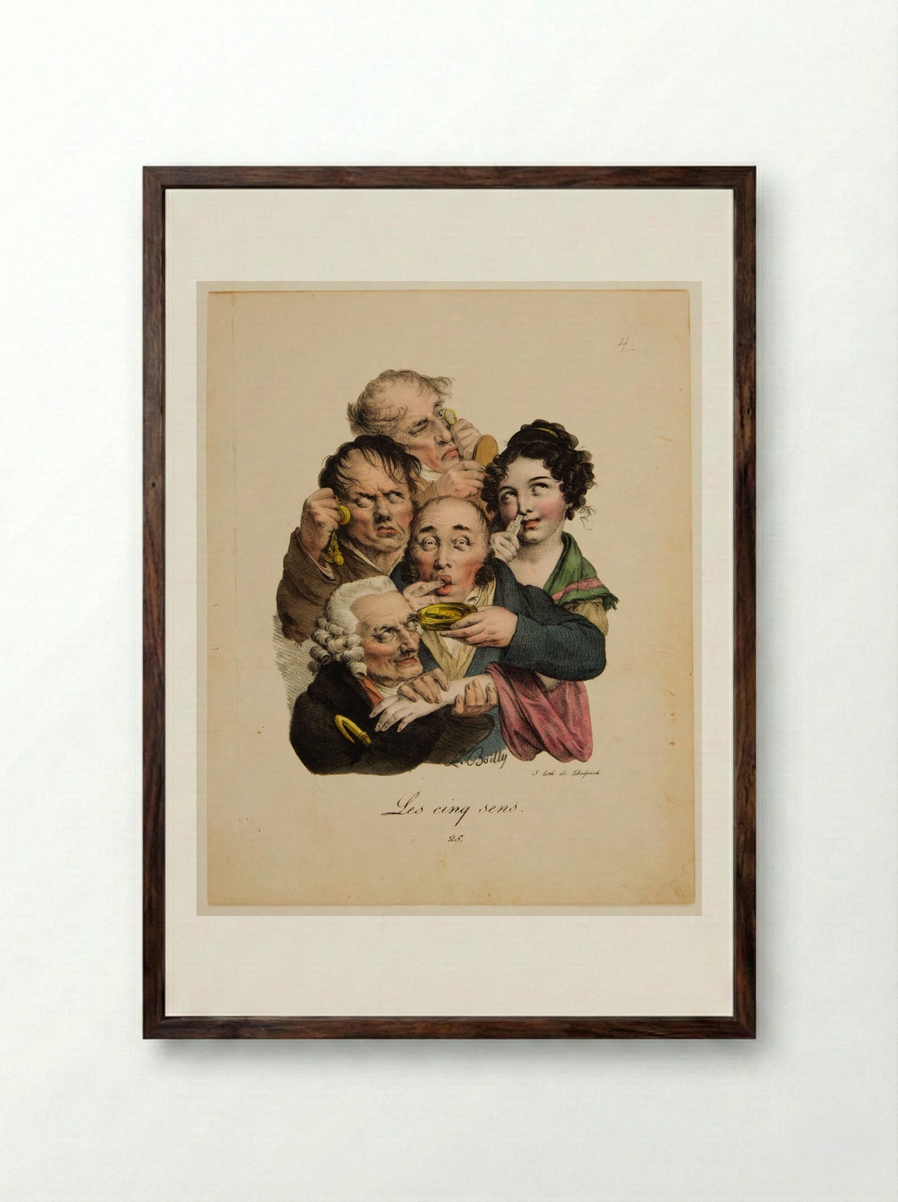 The Five Senses - Louis-Léopold Boilly - Framed Print Dark Wood