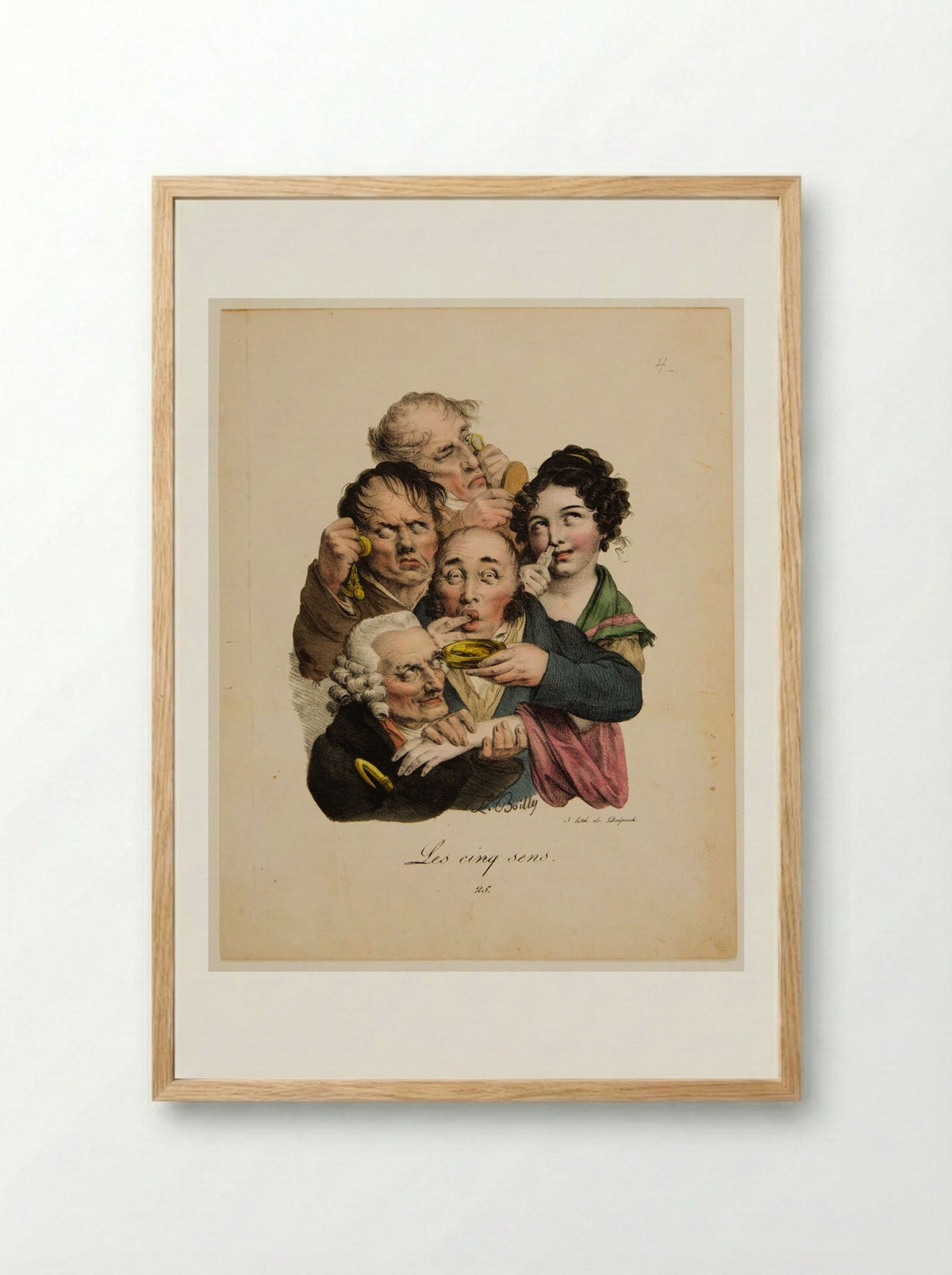 The Five Senses - Louis-Léopold Boilly - Framed Print Wood