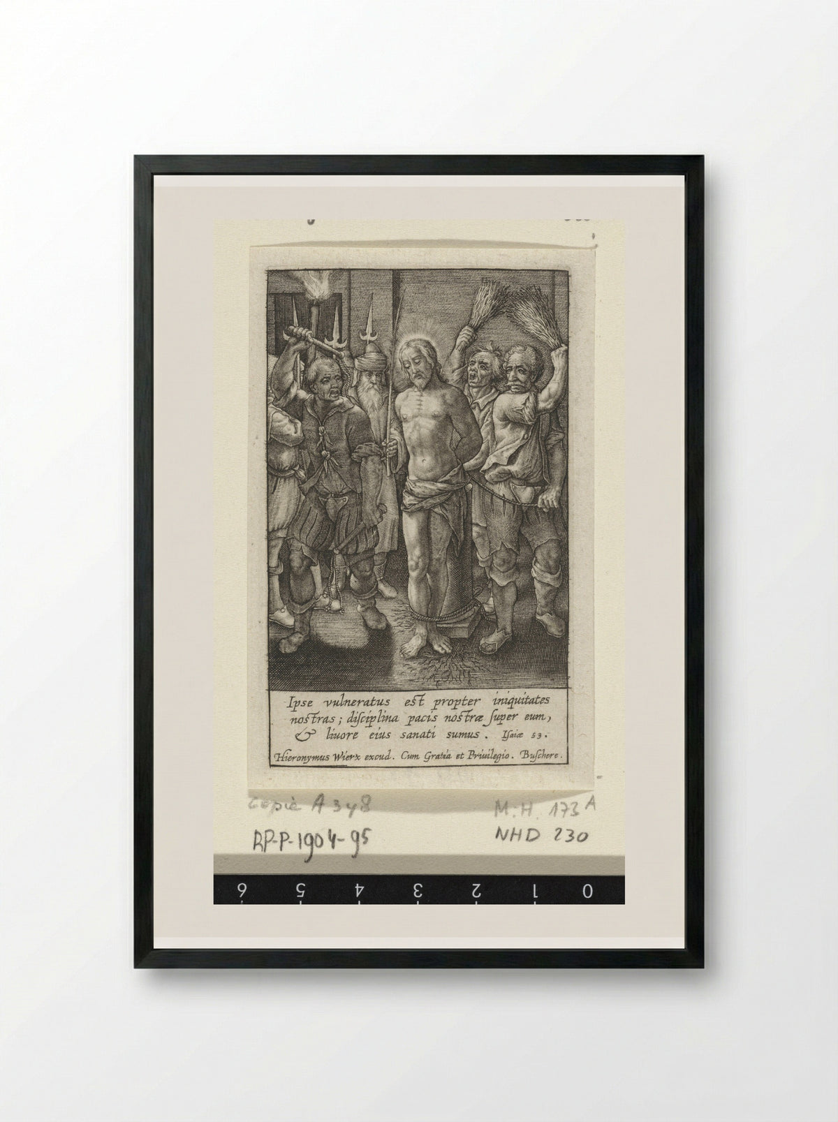 The Flagellation of Christ - Hieronymus Wierix - Framed Print Black
