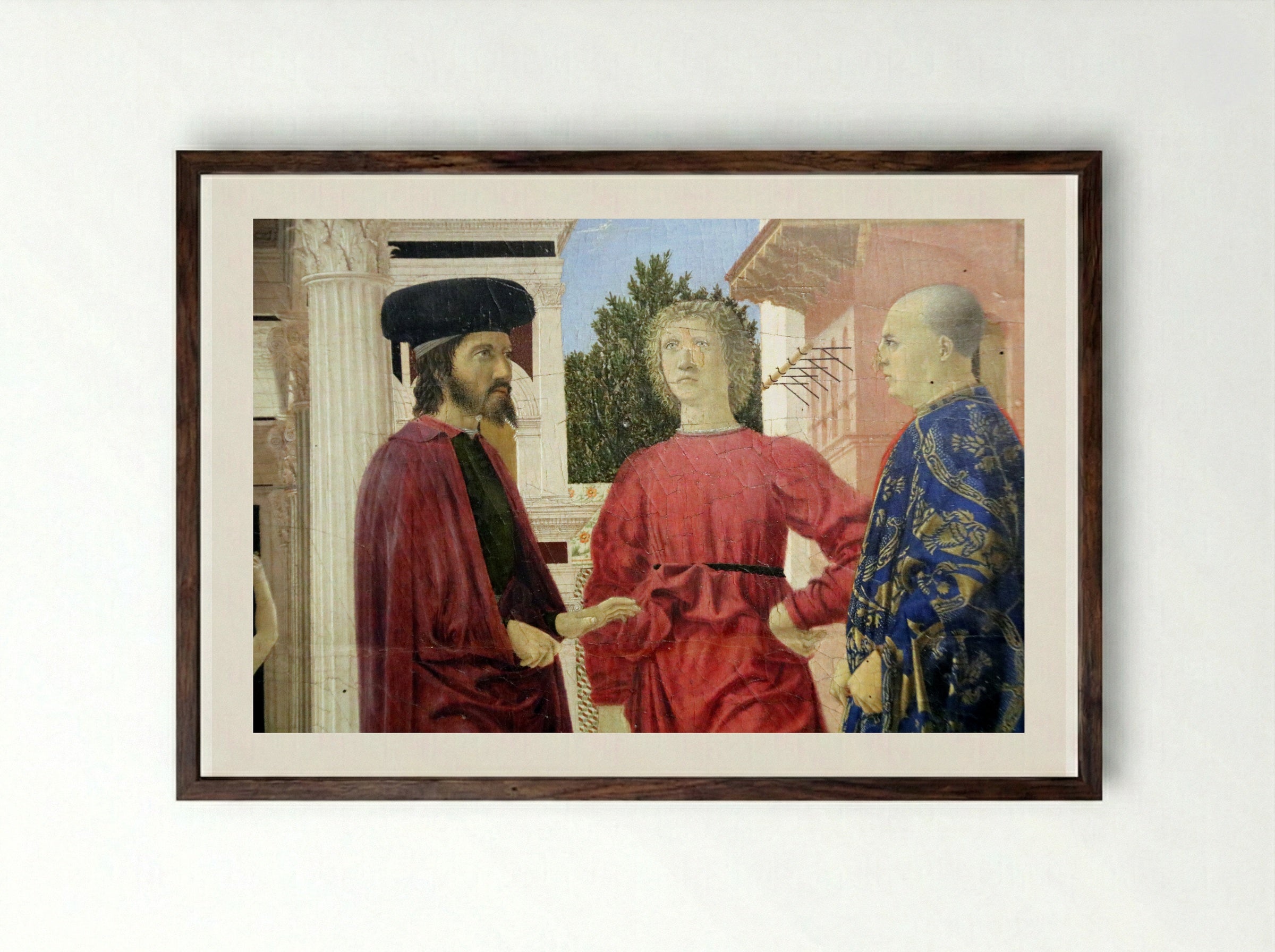 The Flagellation of Christ - Piero della Francesca - Framed Print Dark Wood