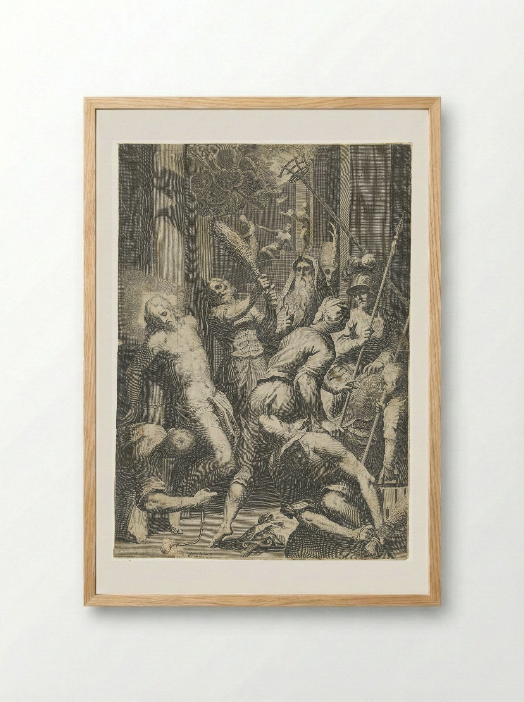The Flagellation of Christ - Aegidius Sadeler (II) - Framed Print Wood