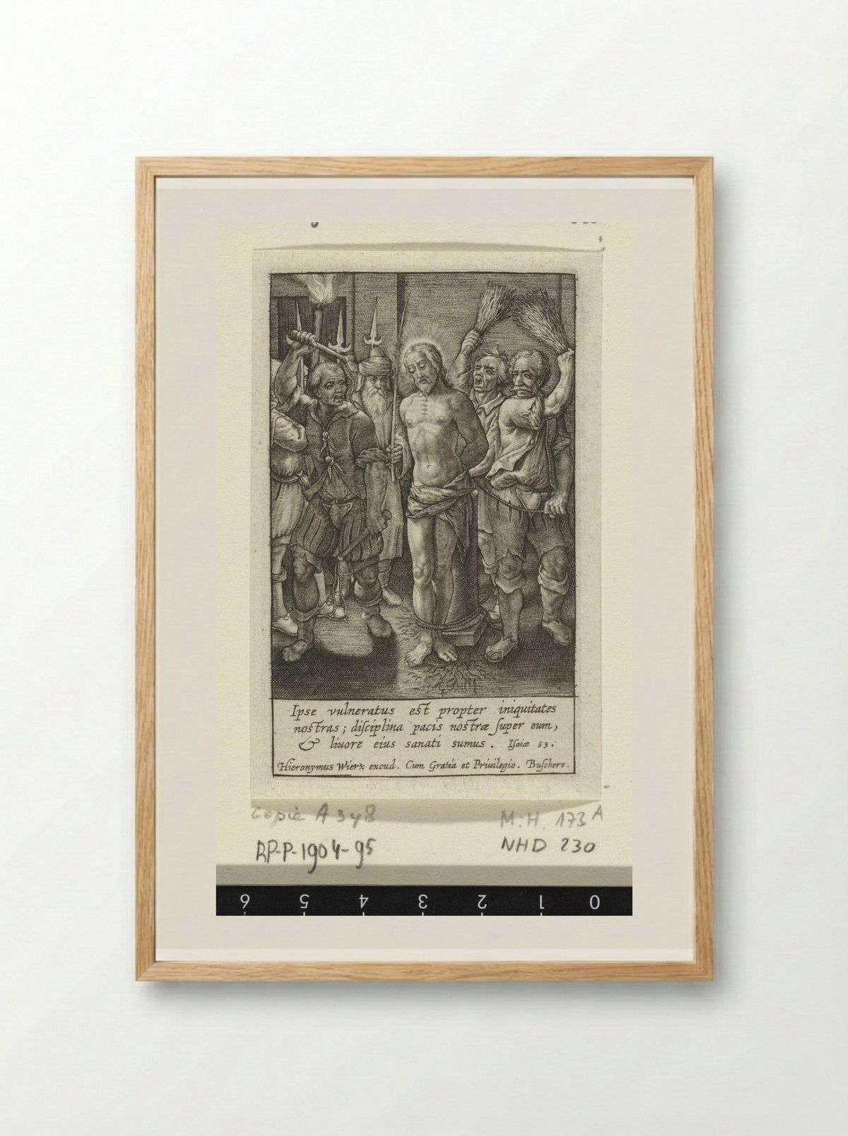 The Flagellation of Christ - Hieronymus Wierix - Framed Print Wood