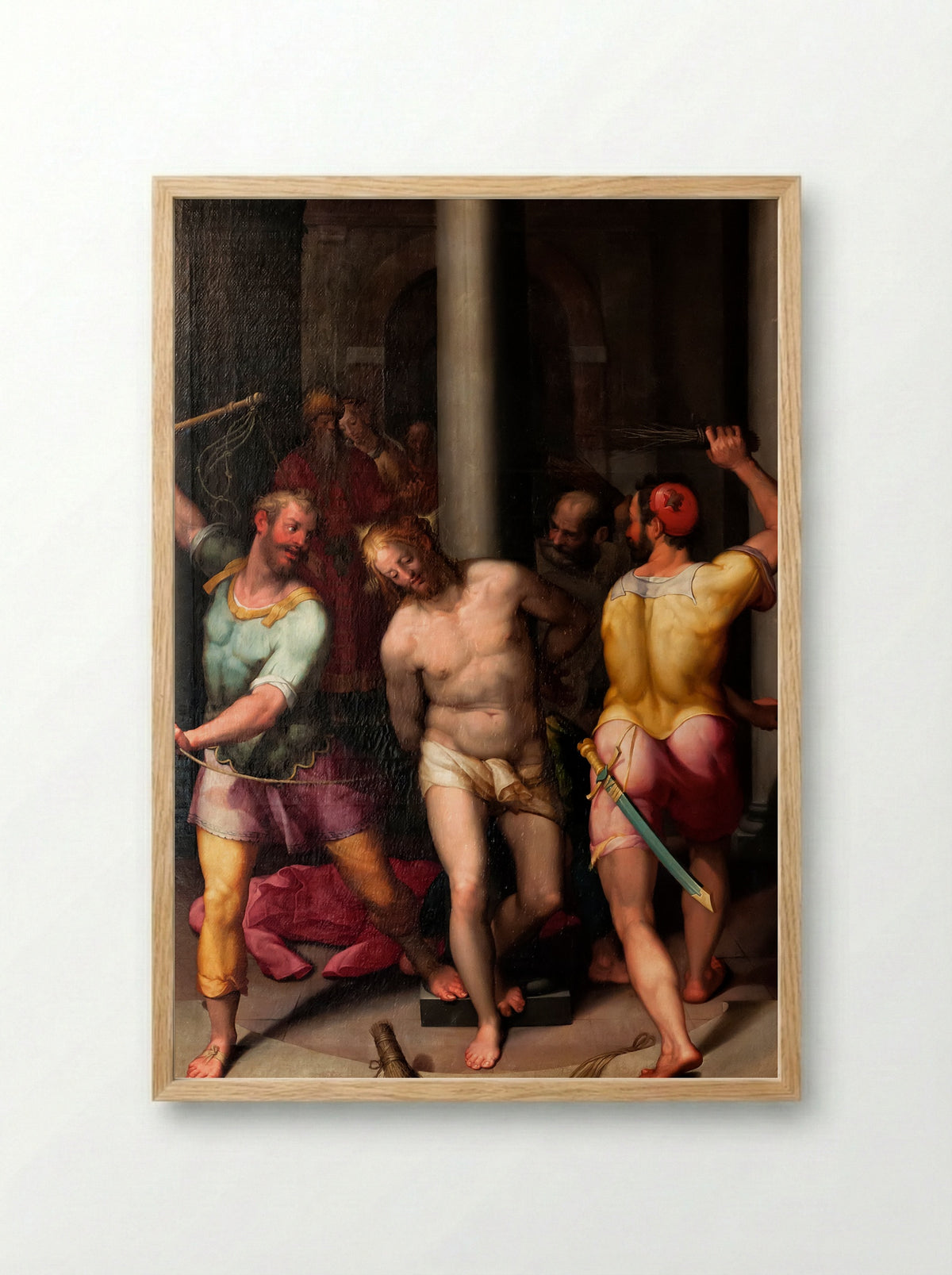The Flagellation of Christ - Denys Calvaert - Framed Print Wood