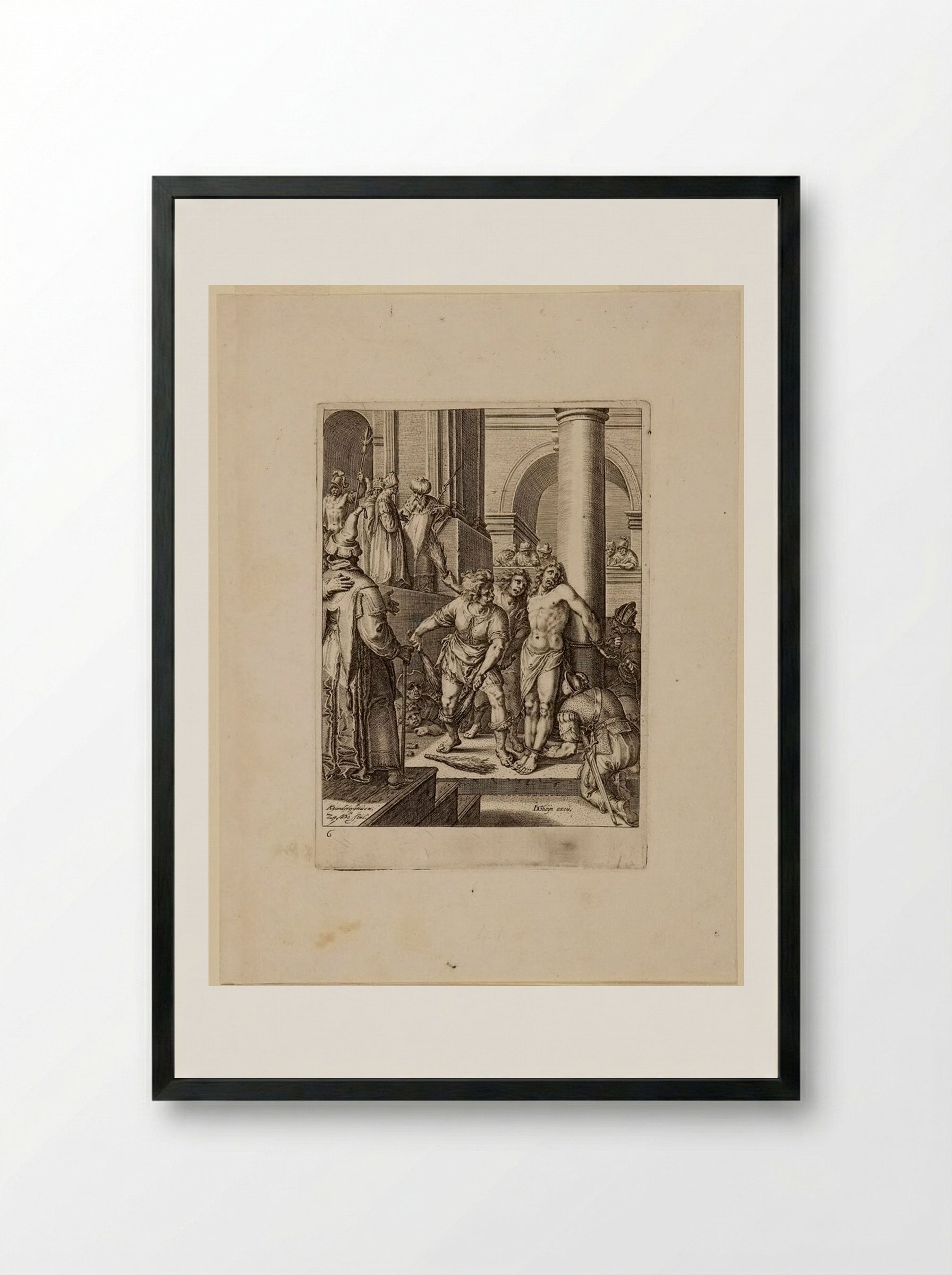 The Flagellation - Zacharias Dolendo - Framed Print Black