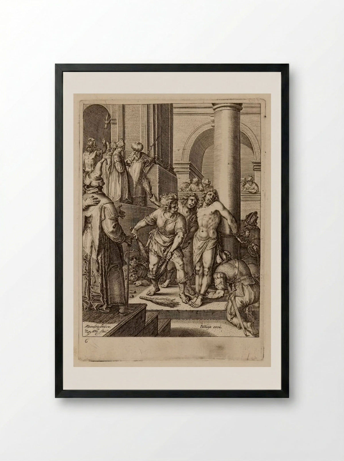 The Flagellation - Zacharias Dolendo - Framed Print Black