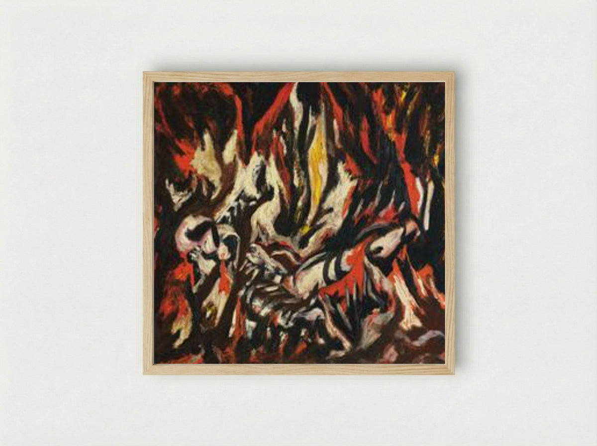 The Flame - Jackson Pollock - Framed Print Wood