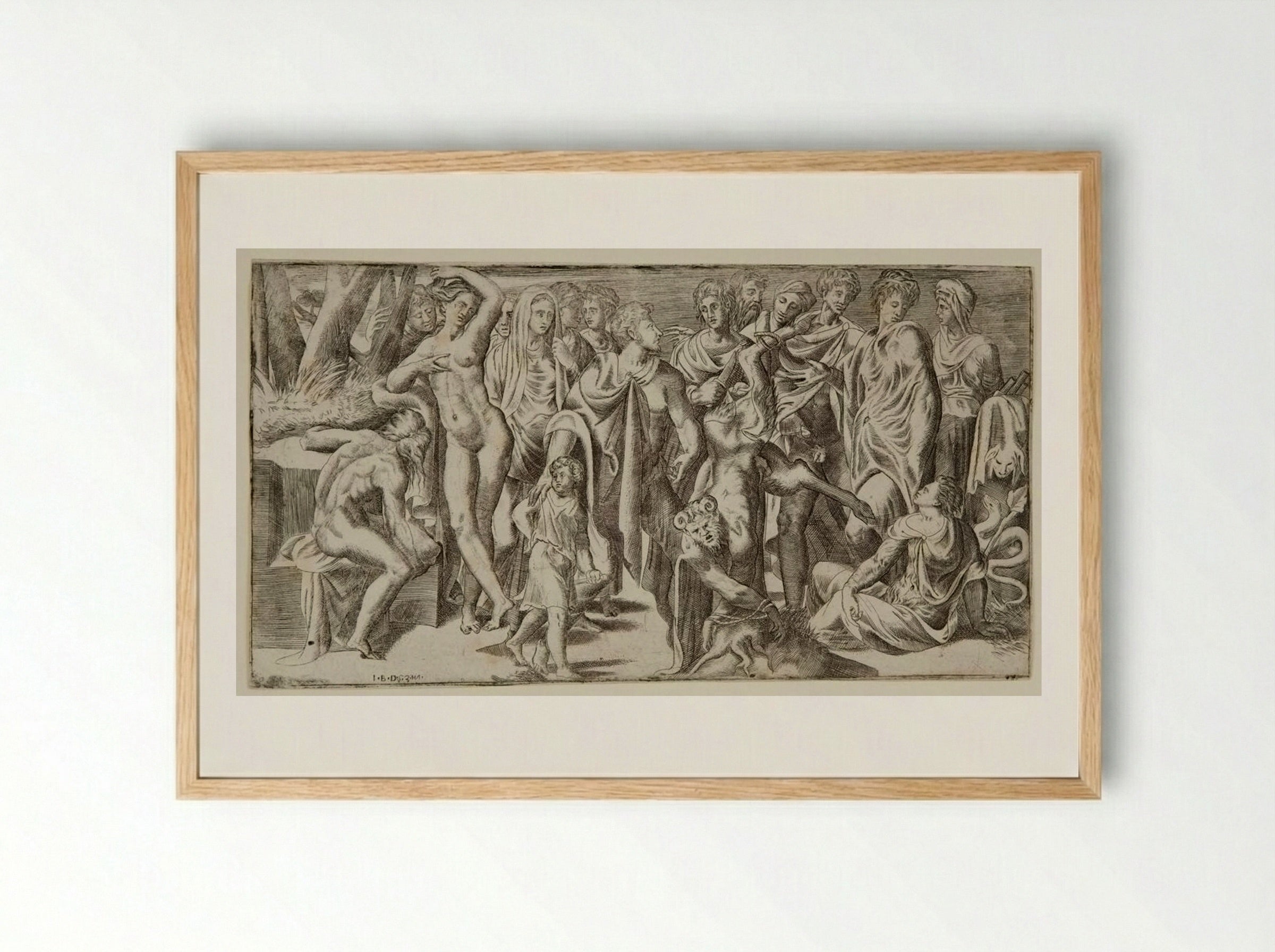 The Flaying of Marsyas - Giulio Bonasone - Framed Print Wood