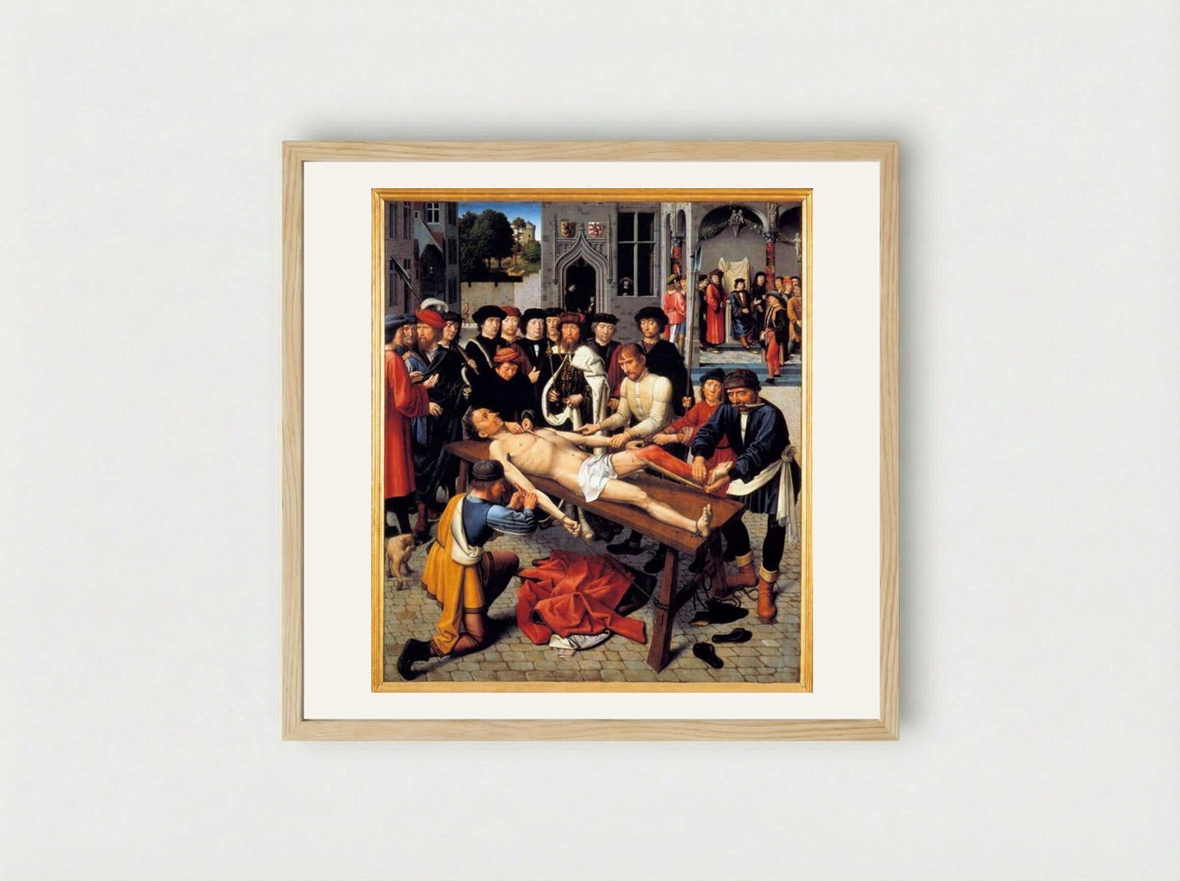 The Flaying of the Corrupt Judge Sisamnes - Gerard David - Framed Print Wood