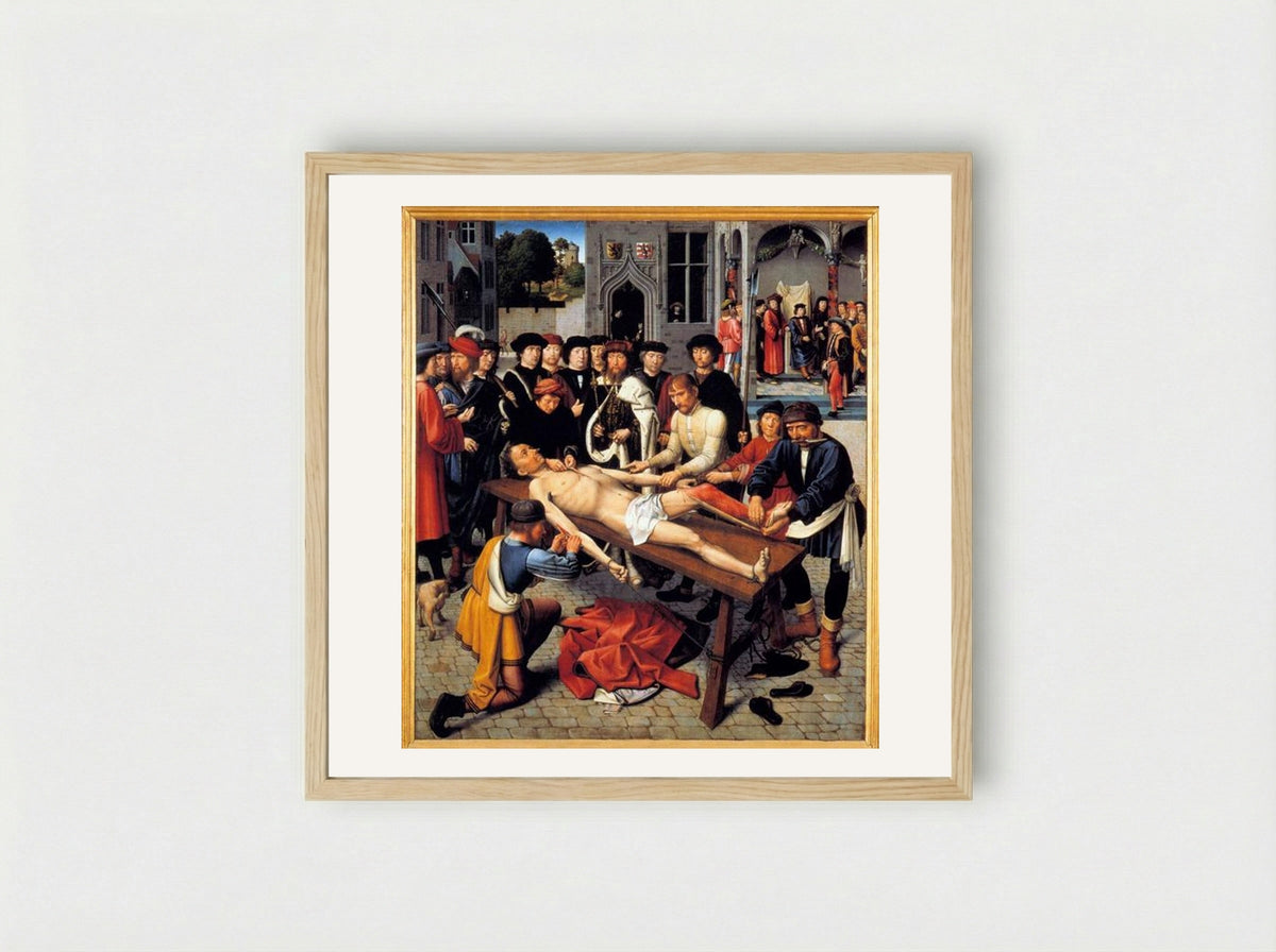 The Flaying of the Corrupt Judge Sisamnes - Gerard David - Framed Print Wood