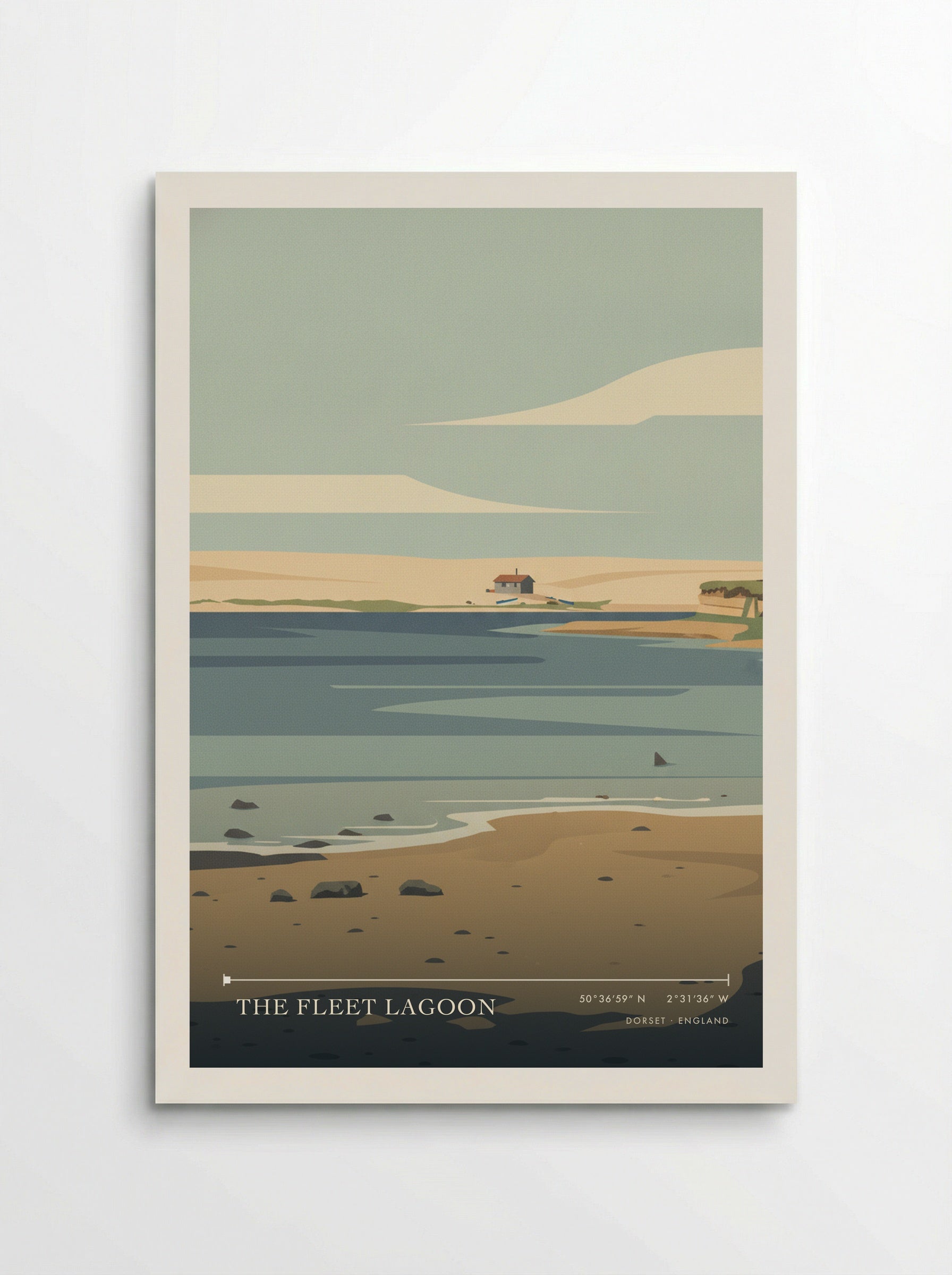 The Fleet Lagoon Dorset England Travel Poster - Poster