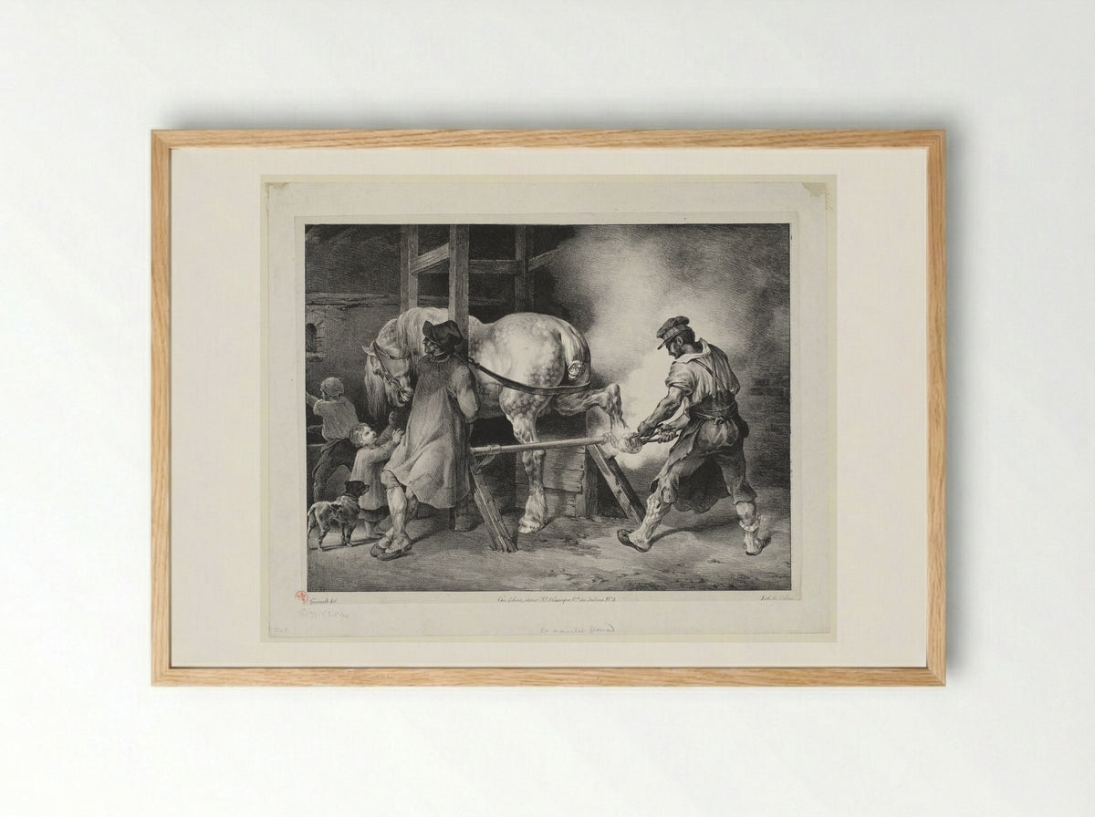The Flemish Blacksmith - Théodore Géricault - Framed Print Wood