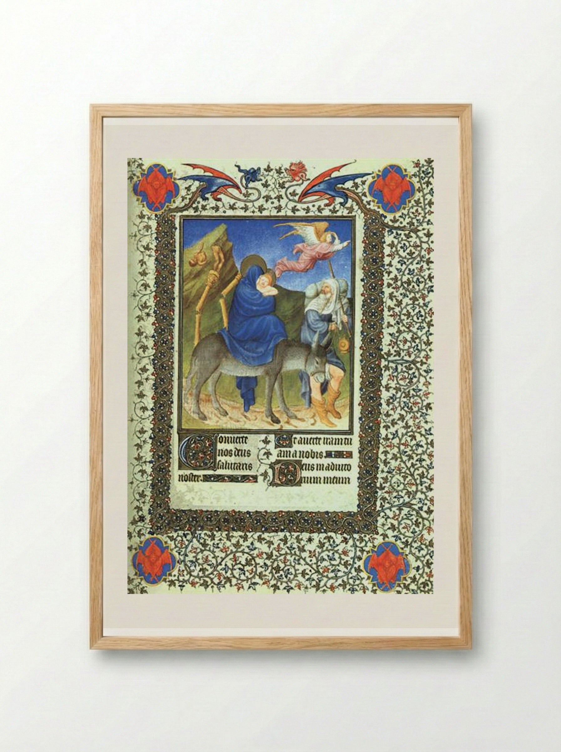 The Flight into Egypt - Limbourg brothers - Framed Print Wood
