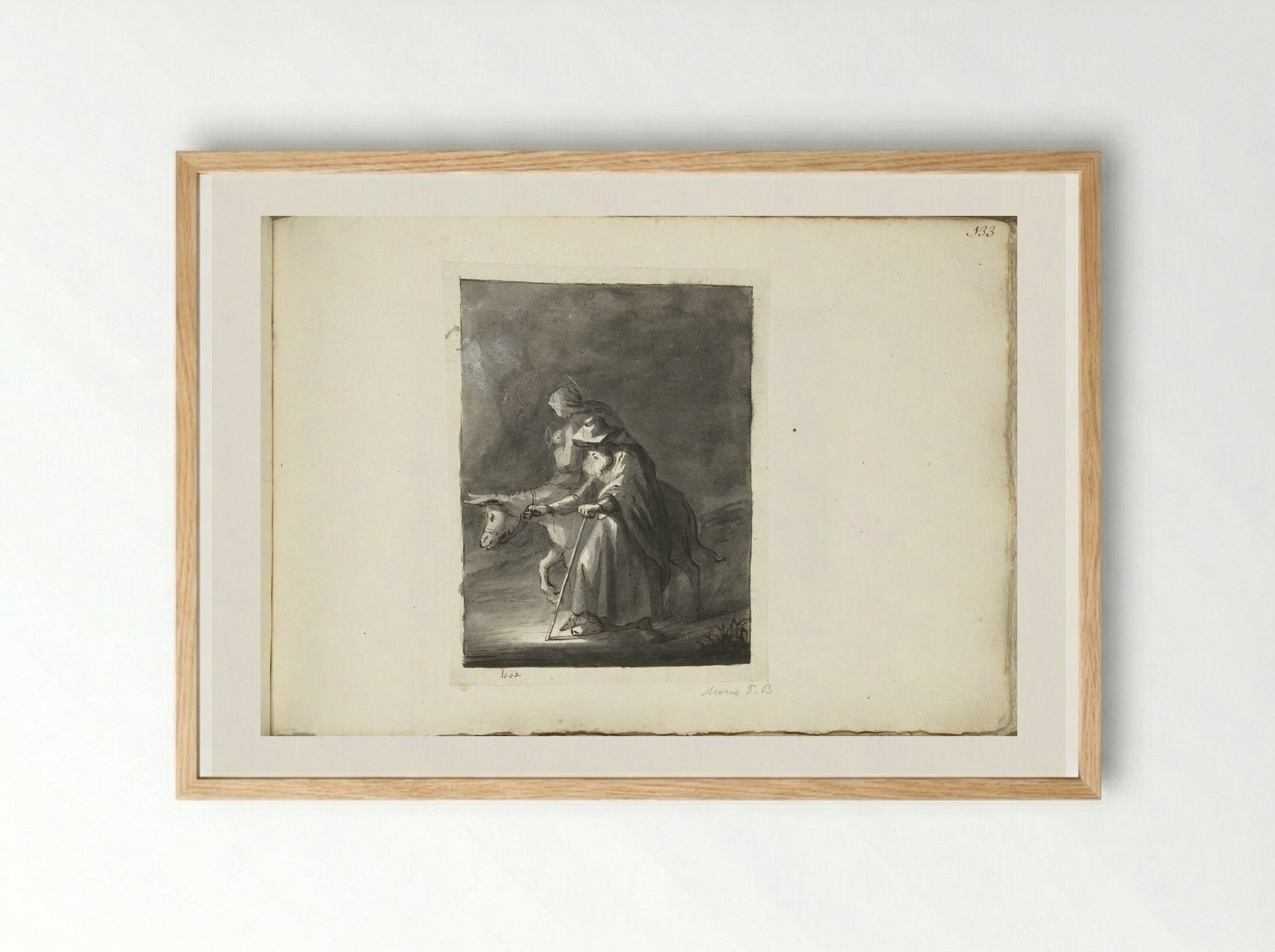 The Flight into Egypt - Moses ter Borch - Framed Print Wood