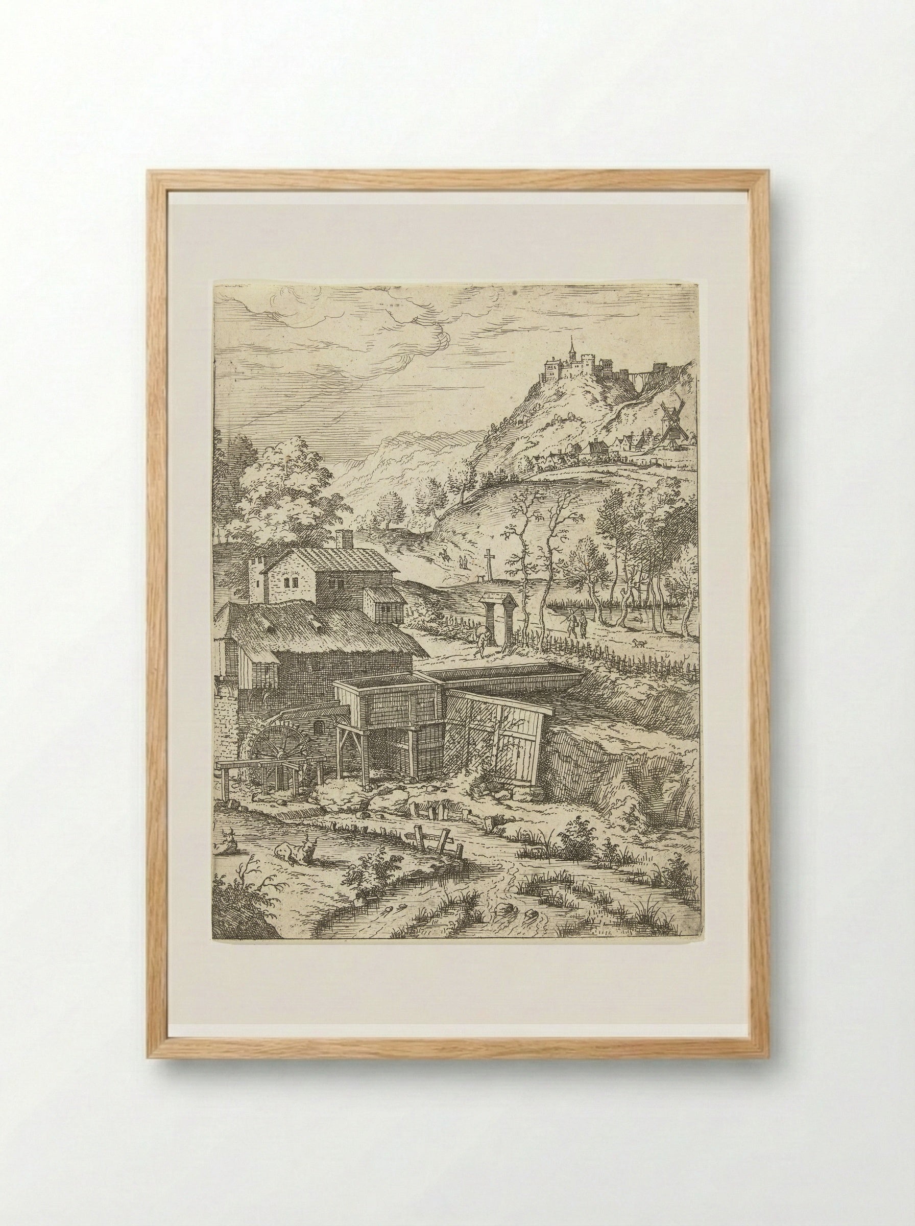 The Flight into Egypt - Hieronymus Cock - Framed Print Wood
