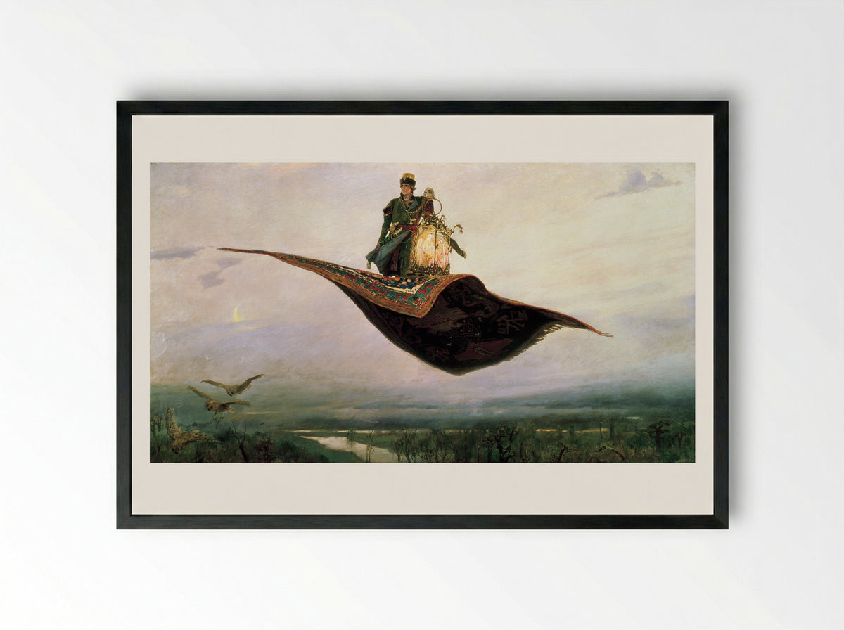 The Flying Carpet - Viktor Vasnetsov - Framed Print Black