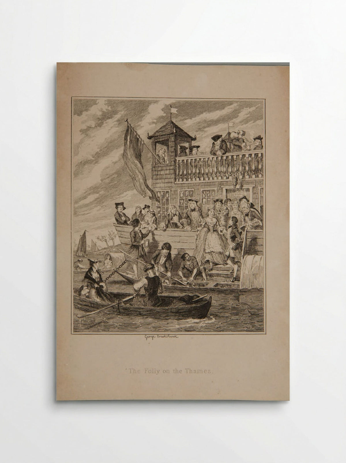 The Folly on the Thames - George Cruikshank - Poster