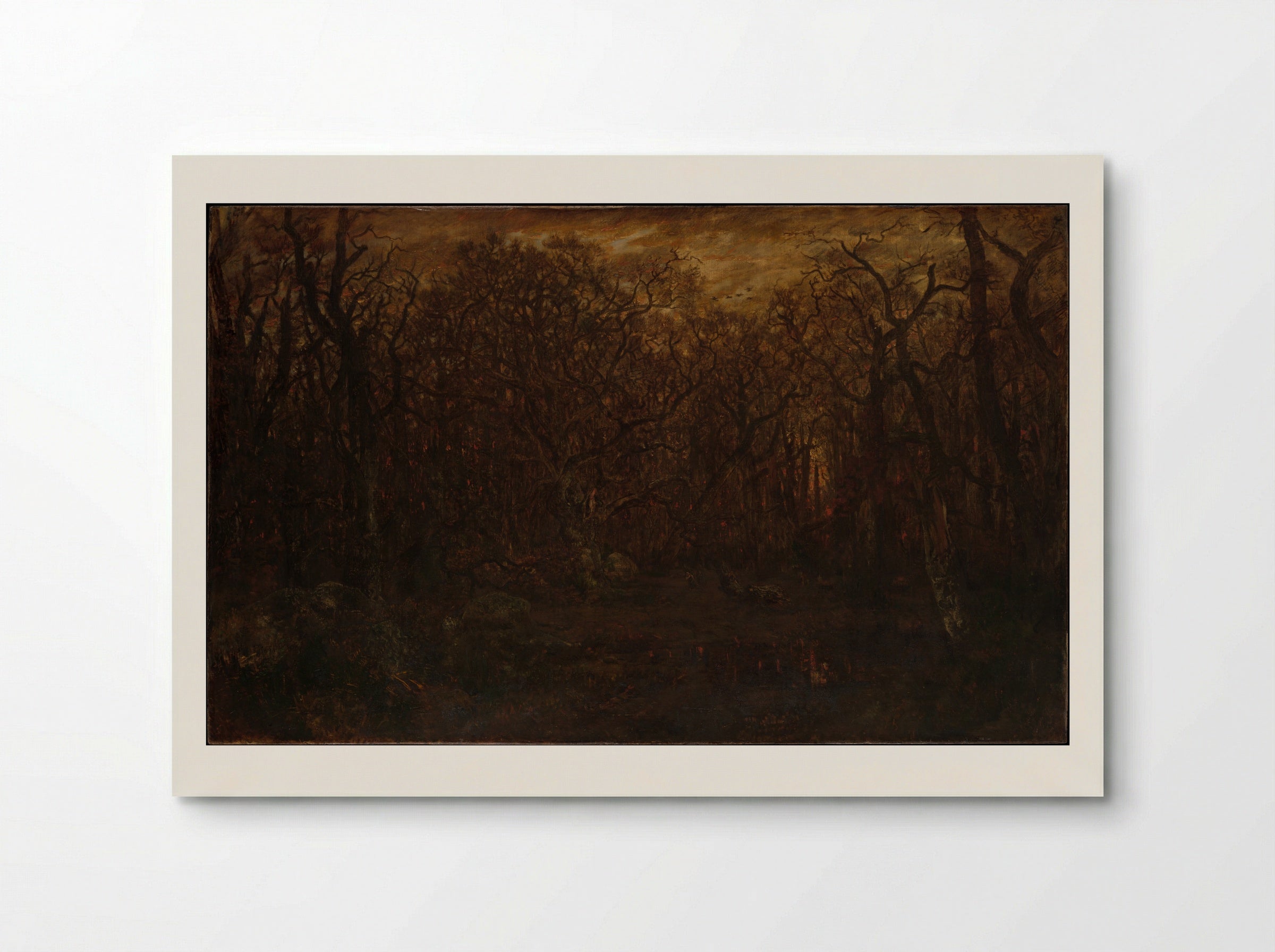 The Forest in Winter at Sunset - Théodore Rousseau - Poster