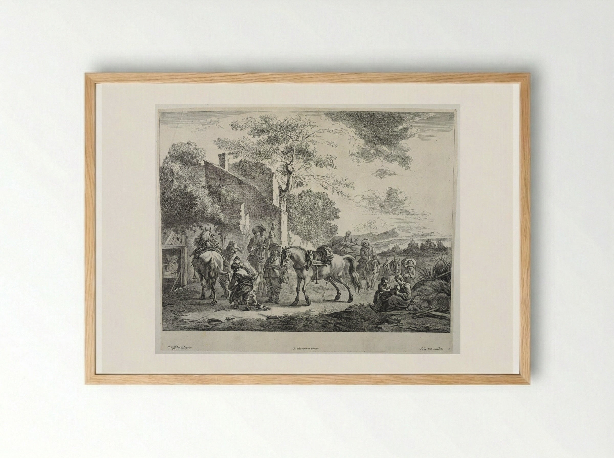 The Forge in the Countryside - Johannes Visscher - Framed Print Wood