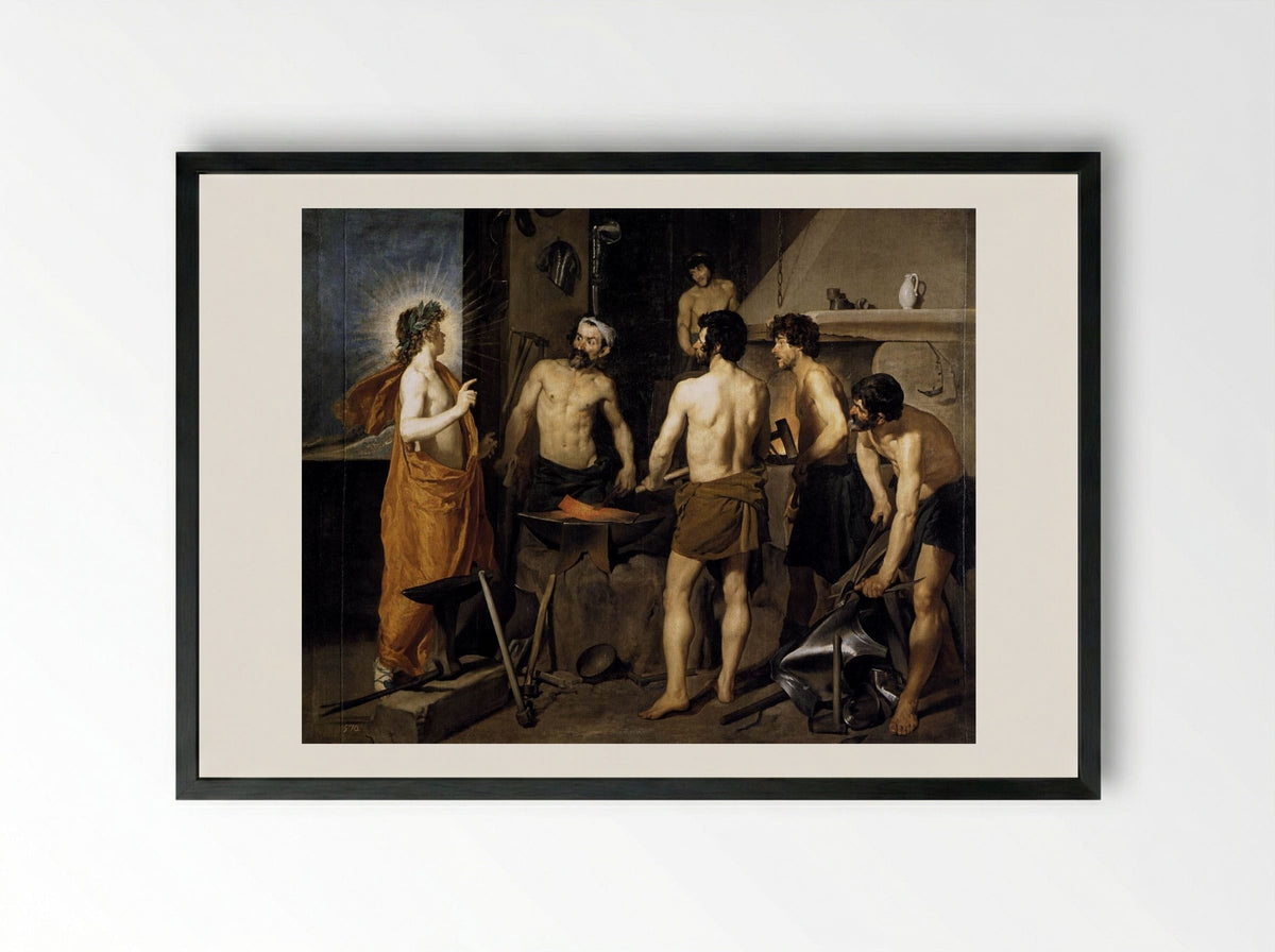 The Forge of Vulcan - Diego Velazquez - Framed Print Black