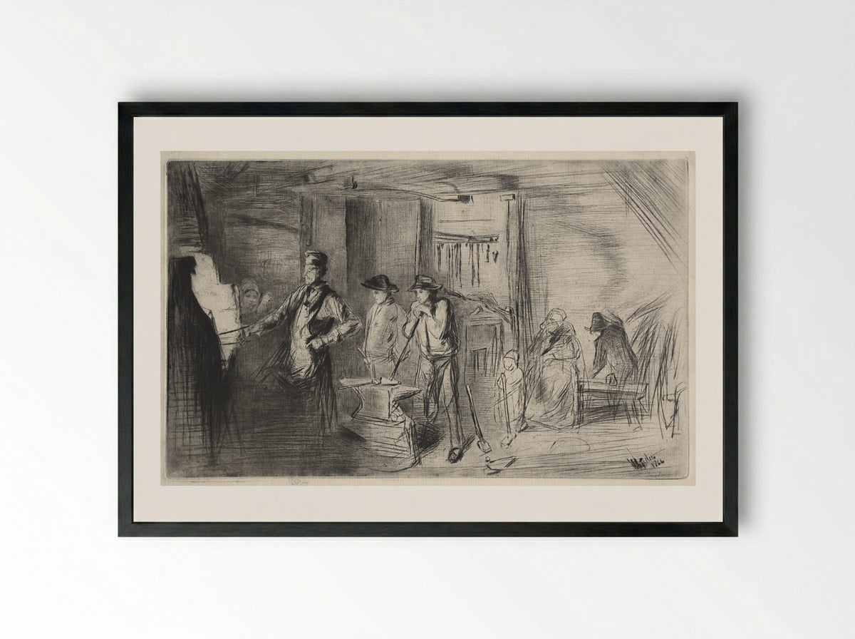 The Forge - James McNeill Whistler - Framed Print Black