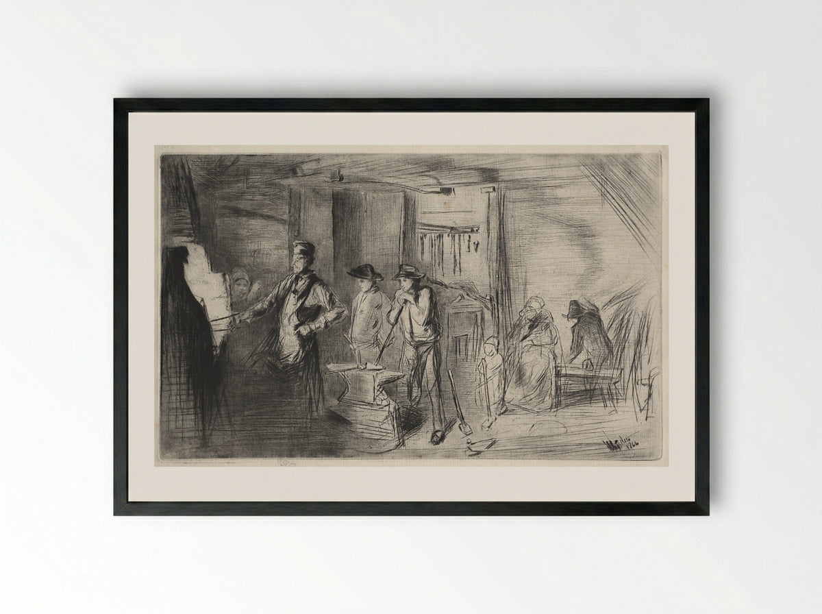 The Forge - James McNeill Whistler - Framed Print Black