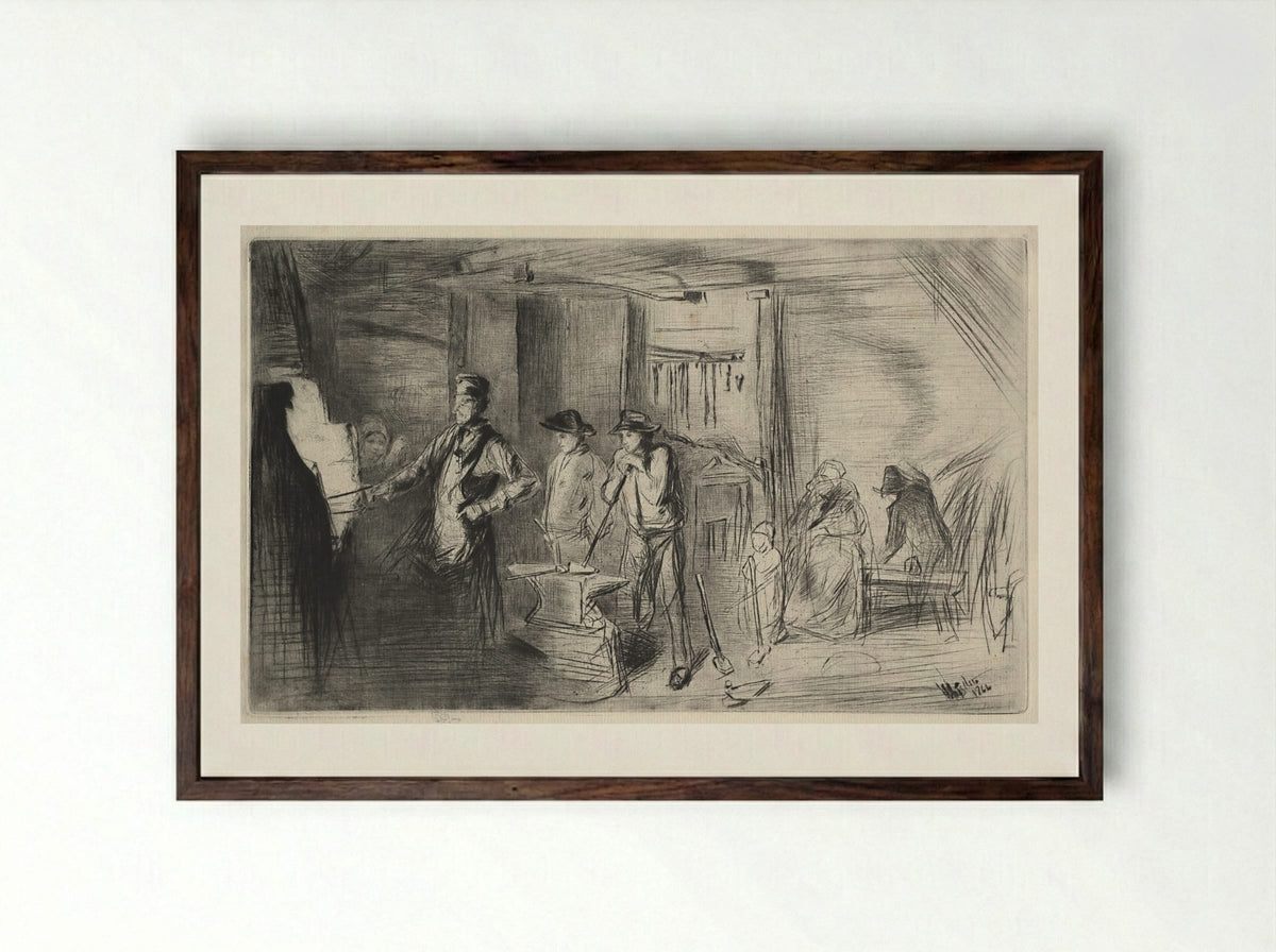 The Forge - James McNeill Whistler - Framed Print Dark Wood