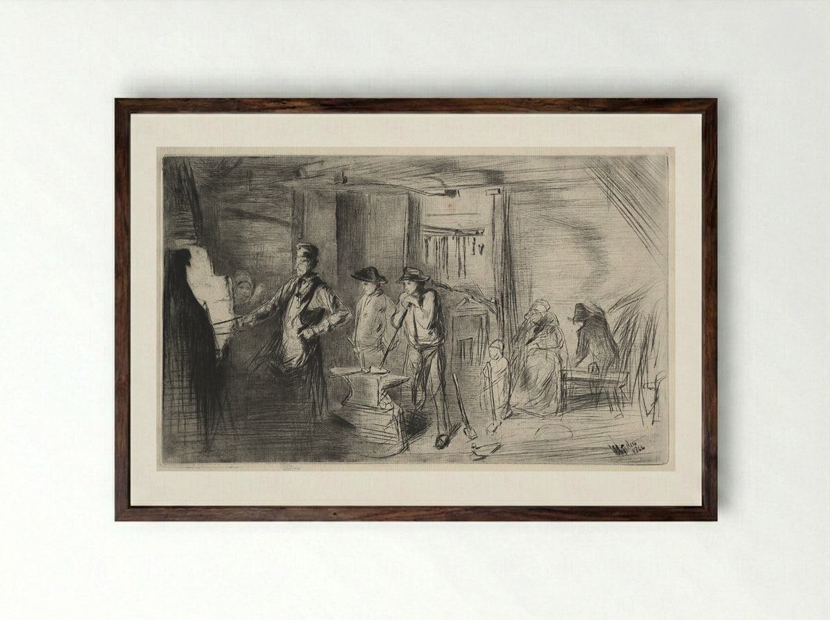 The Forge - James McNeill Whistler - Framed Print Dark Wood