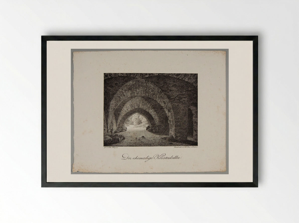 The Former Cloister Cellar - Otto Wagner - Framed Print Black