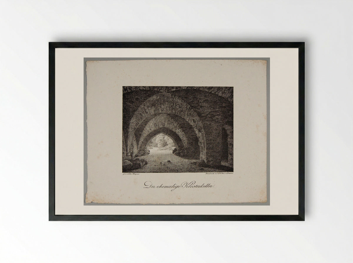 The Former Cloister Cellar - Otto Wagner - Framed Print Black