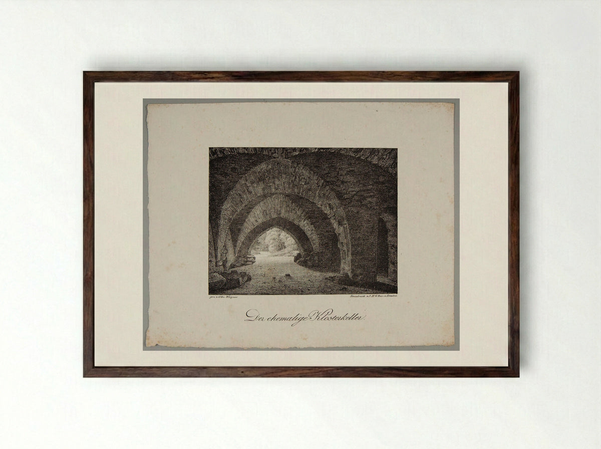 The Former Cloister Cellar - Otto Wagner - Framed Print Dark Wood