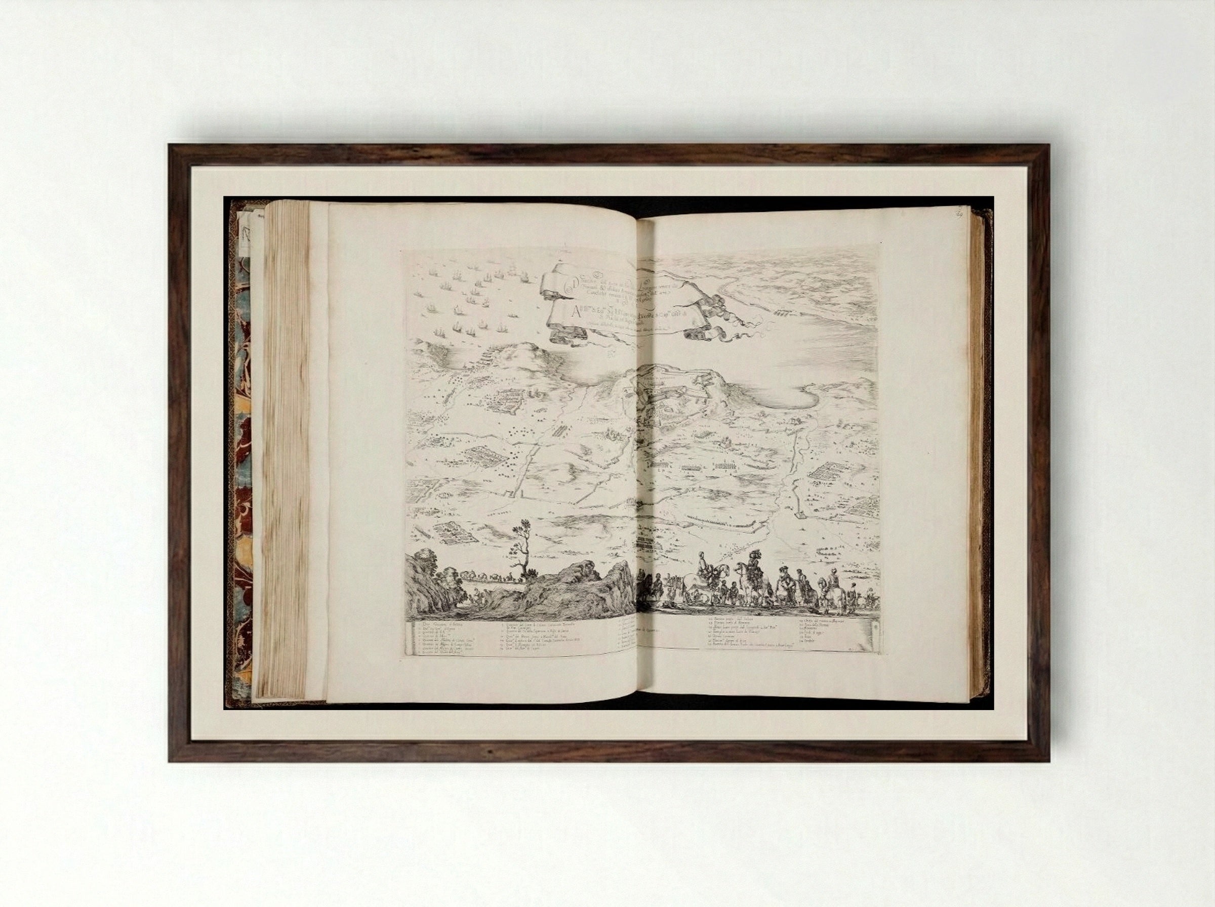 The Fortress of Porto-Longone - Stefano Della Bella - Framed Print Dark Wood