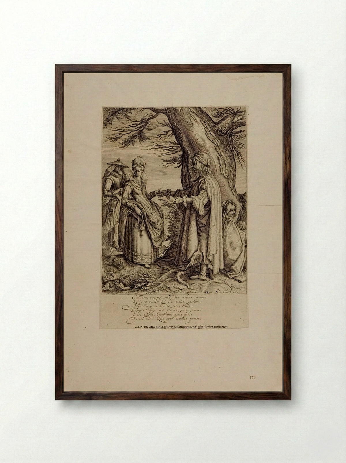 The Fortune-Teller - Andries Jacobsz Stock - Framed Print Dark Wood
