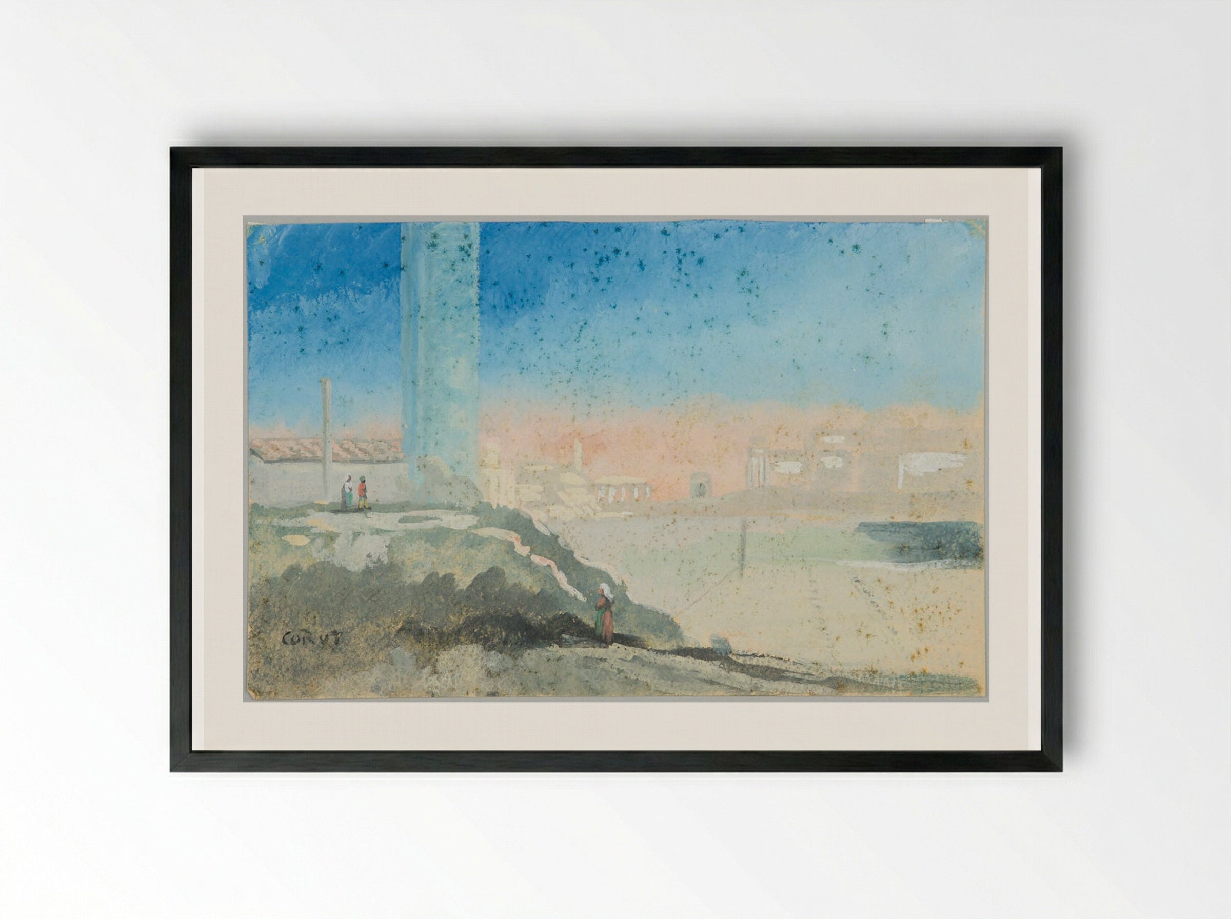 The Forum - Jean-Baptiste-Camille Corot - Framed Print Black