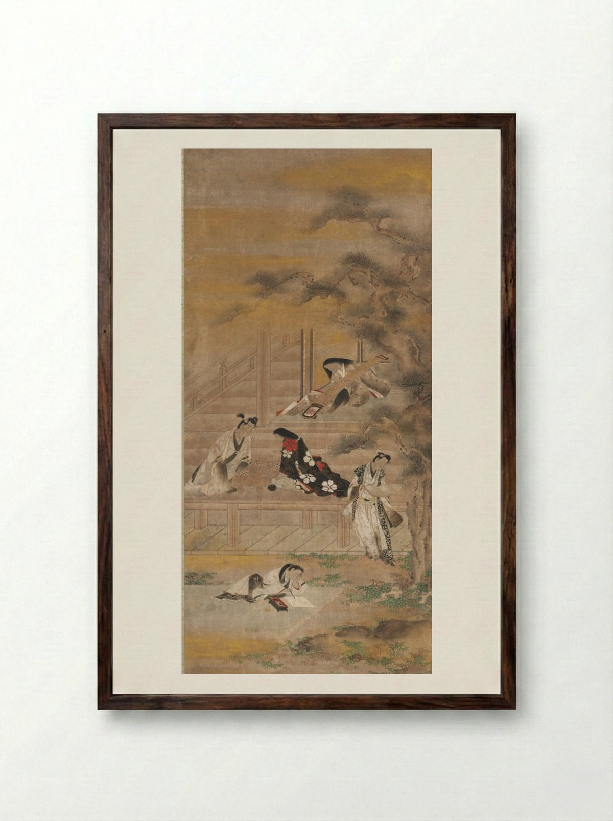 The Four Accomplishments - Iwasa Matabei - Framed Print Dark Wood